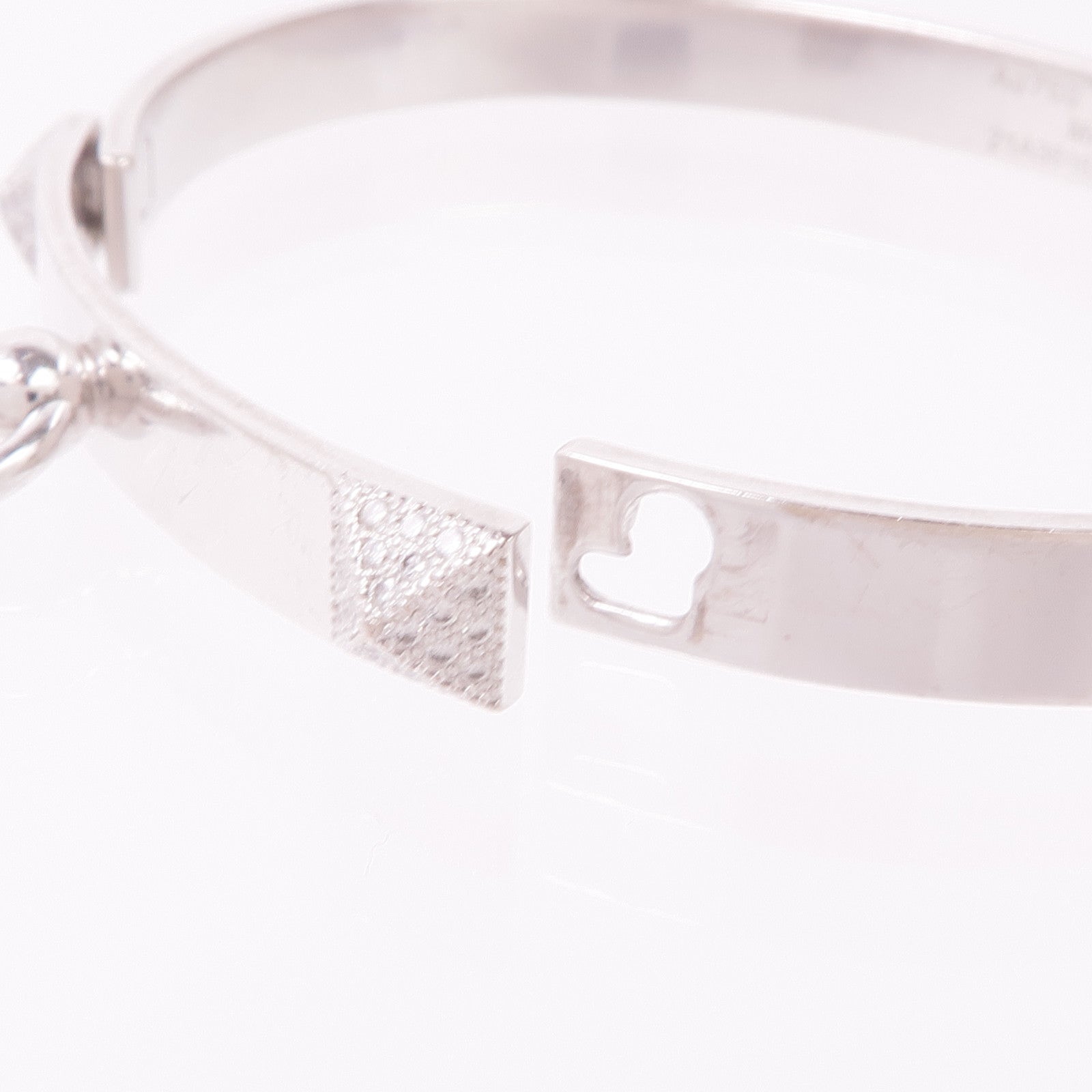 HERMES 18K白金Collier De Chien Bangle手鐲