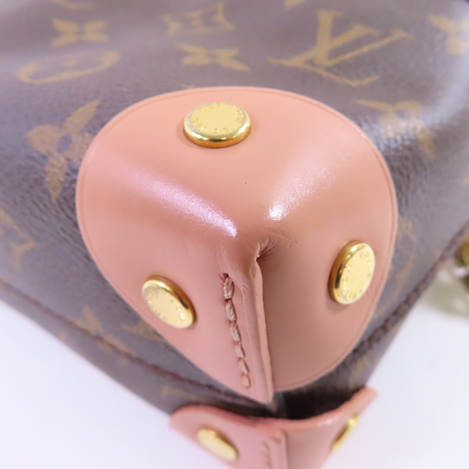 LOUIS VUITTON Monogram Petite Malle Souple 2Way Shoulder Bag金扣手挽肩帶兩用袋
