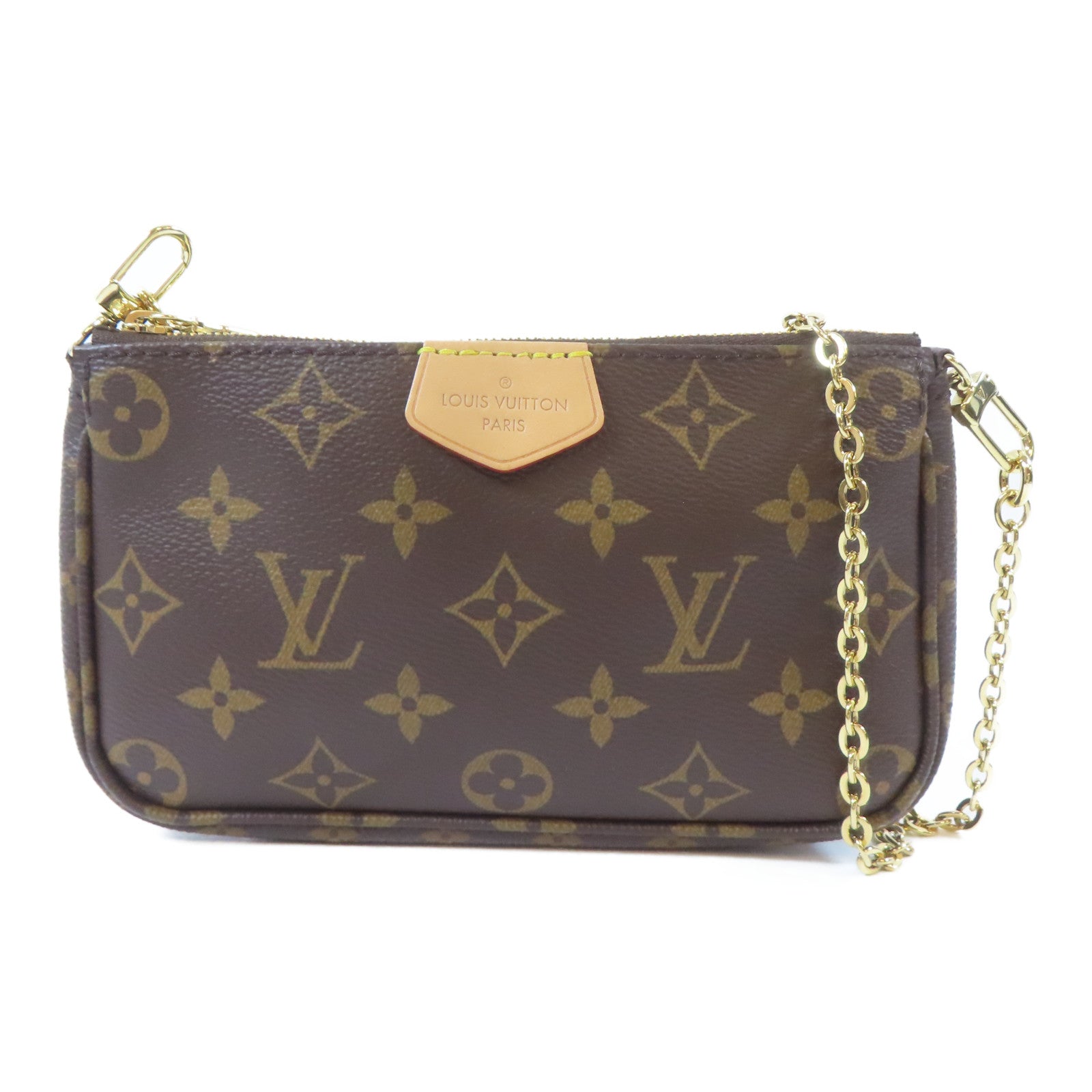 LOUIS VUITTON Monogram Multi Pochette Accessories金扣肩背袋啡色