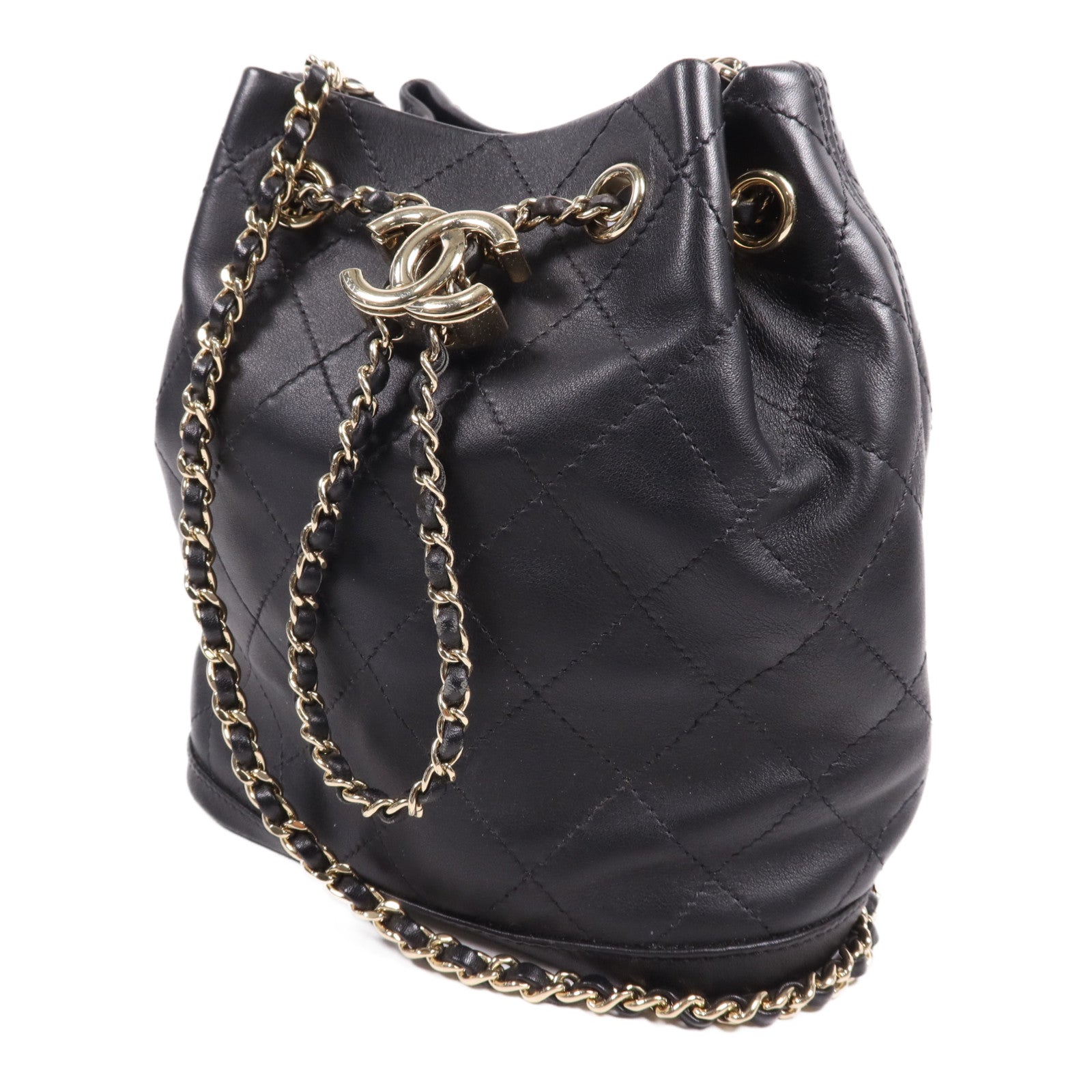 CHANEL 牛皮皮革Chain Shoulder Bag金扣鏈帶肩背袋