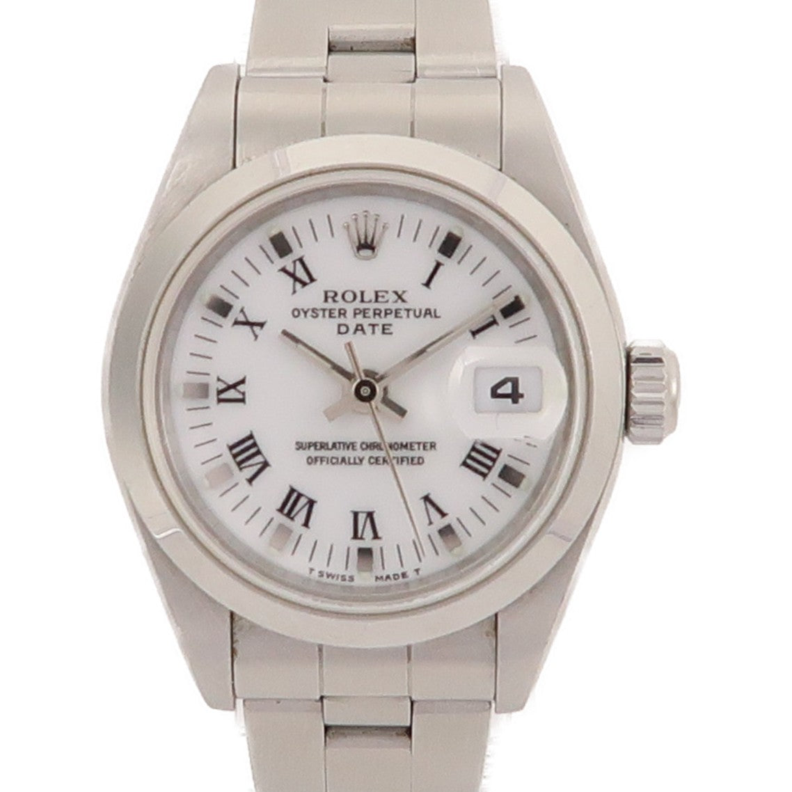 ROLEX Oyster Perpetual Lady Date Automatic Watch 69160 Stainless Steel White