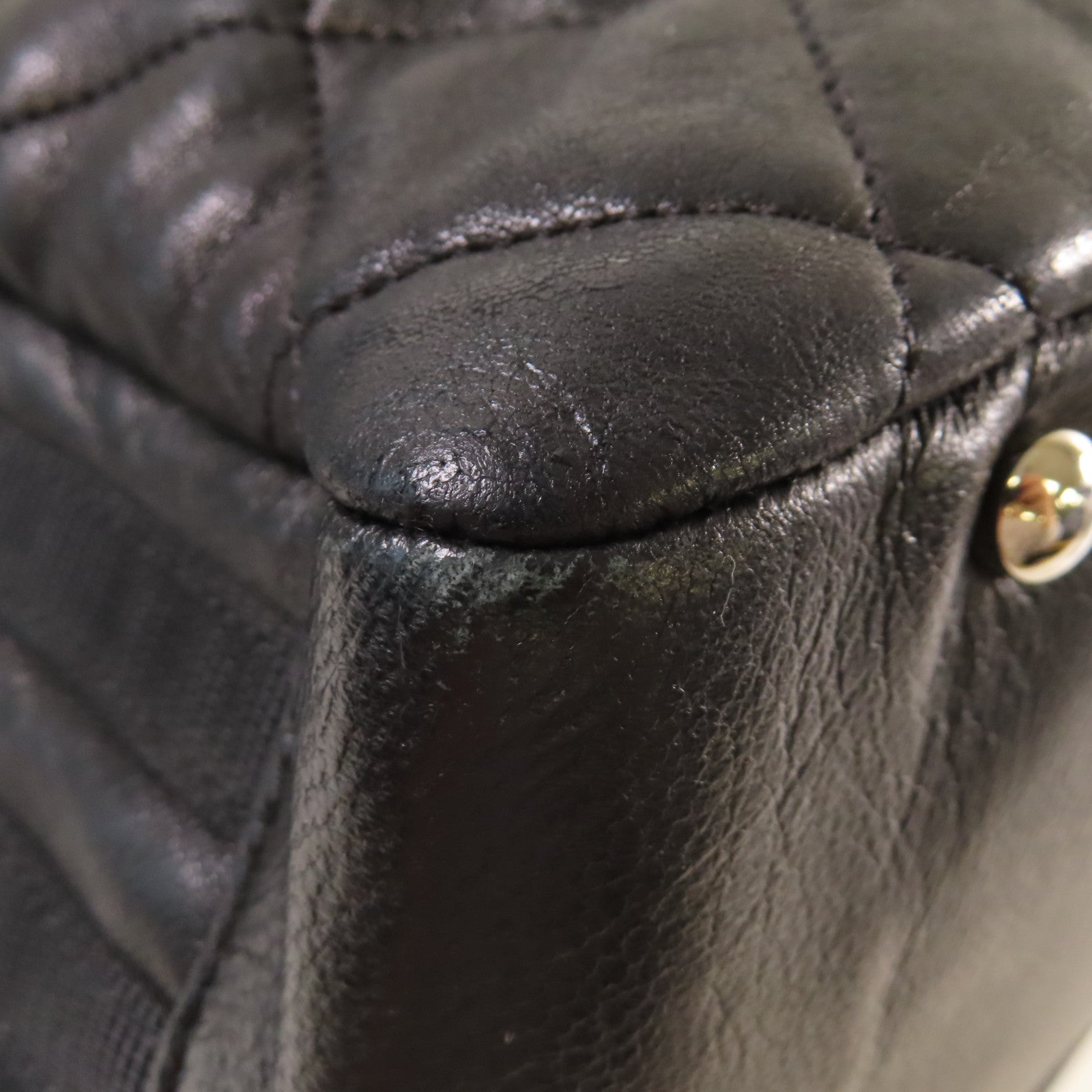 CHANEL 【激減優惠】菱格牛皮皮革Chain Tote Bag銀扣鏈帶肩背袋黑色