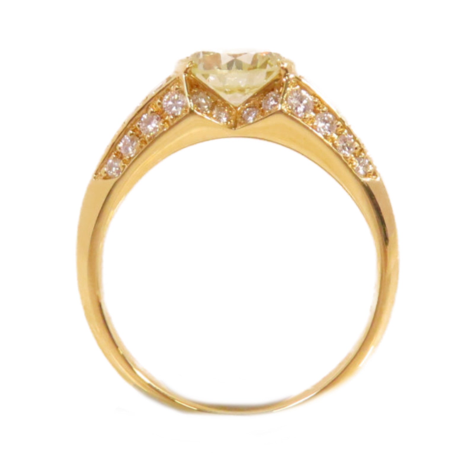 JEWELRY 【激減優惠】18K黃金/1.21ct鑽石/0.40ct鑽石Diamond Ring戒指US#6.5