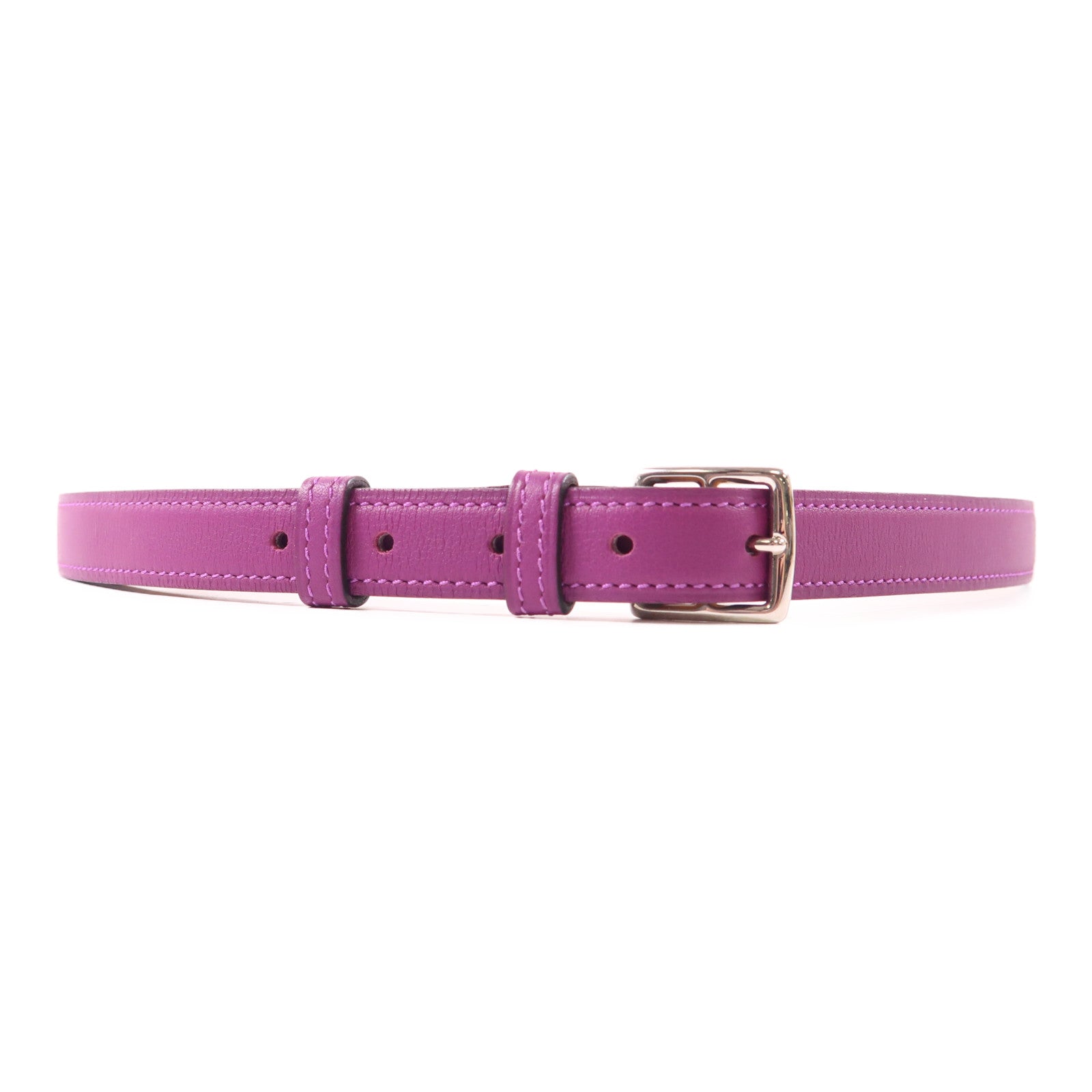 HERMES 【激減優惠】Swift皮革Etriviere Leather Belt銀扣皮帶Anemone