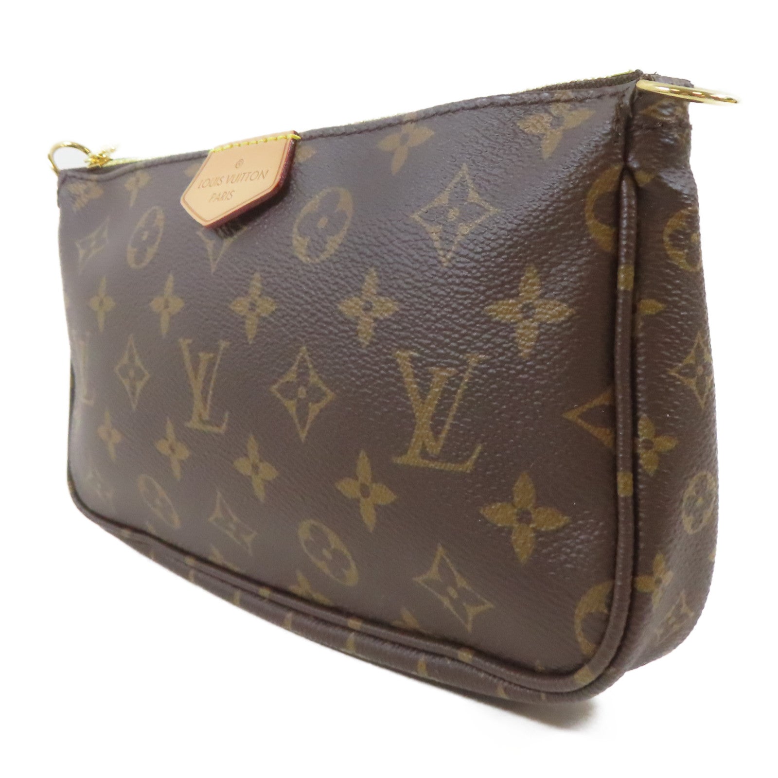 LOUIS VUITTON Monogram Multi Pochette金扣手挽肩背兩用袋啡色