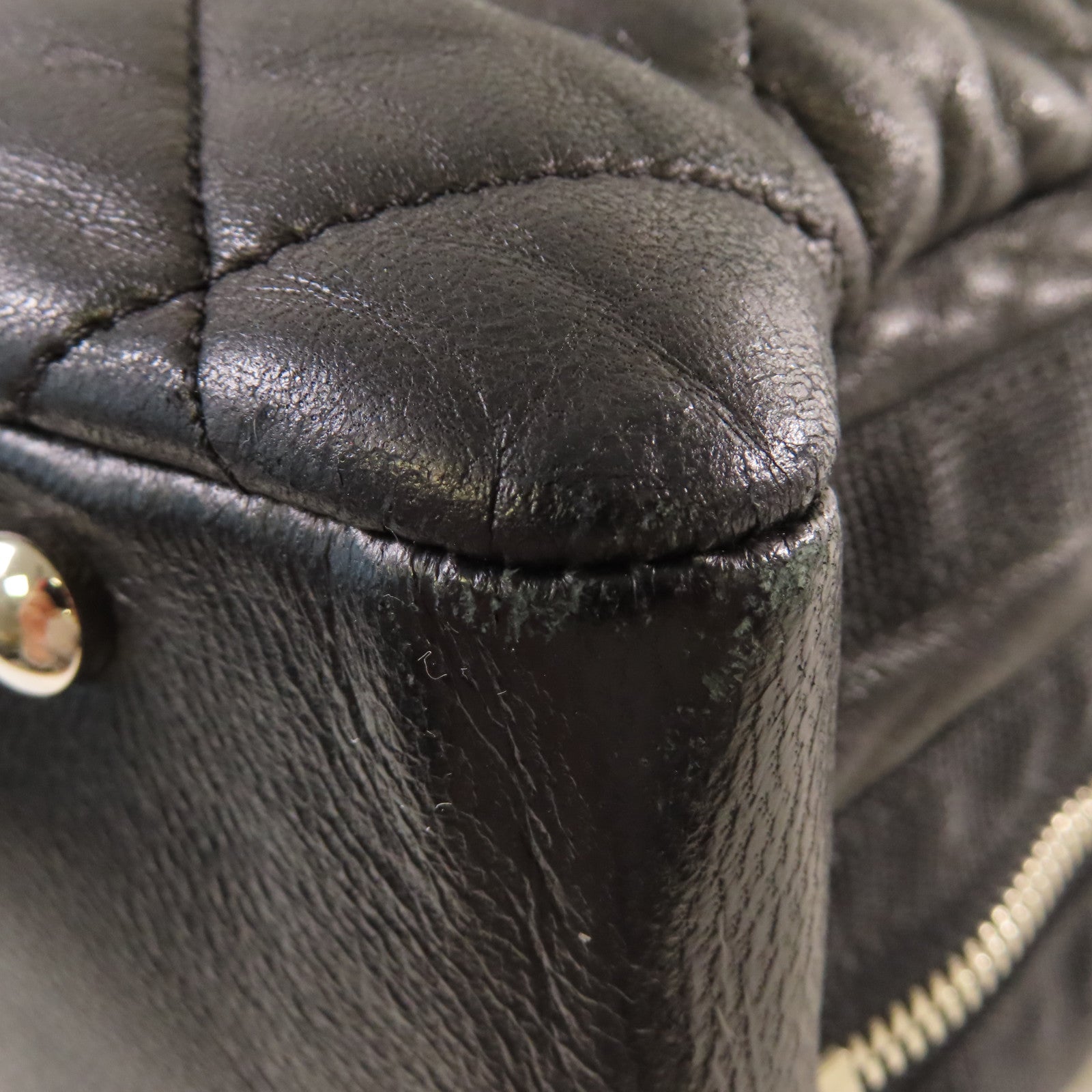 CHANEL 【激減優惠】菱格牛皮皮革Chain Tote Bag銀扣鏈帶肩背袋黑色