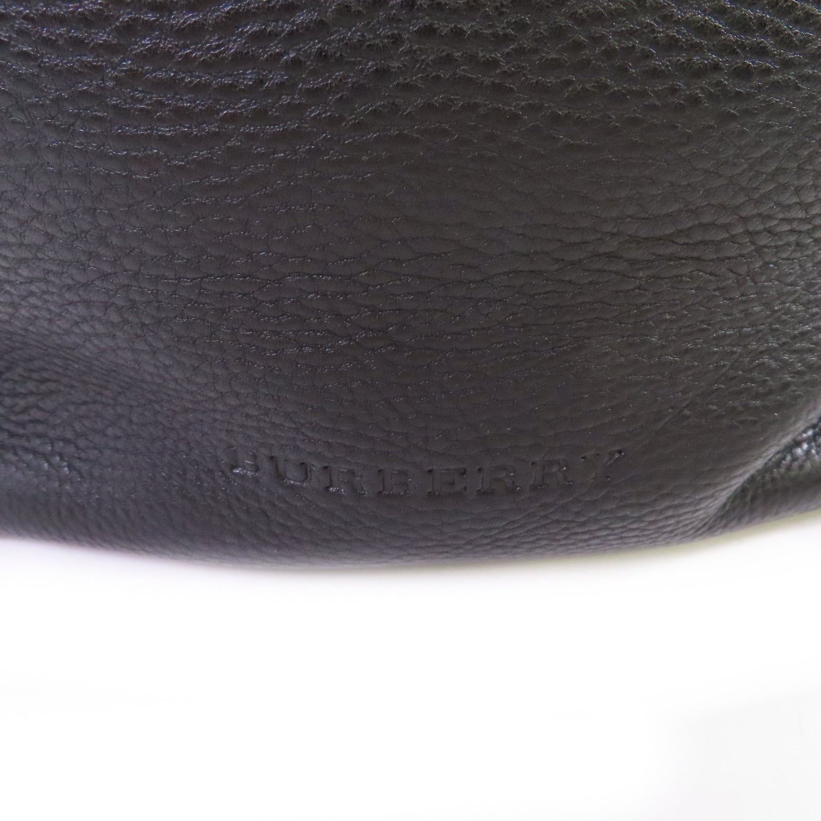 BURBERRY 【激減優惠】牛皮皮革Bucket 2Way Bag銀扣手挽肩背兩用袋黑色