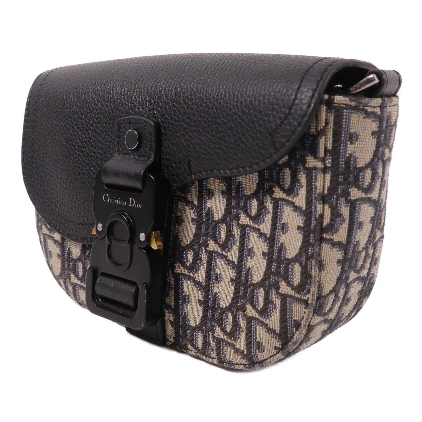 Dior 帆布/牛皮皮革Mini Saddle Messenger Bag with Flap肩背袋