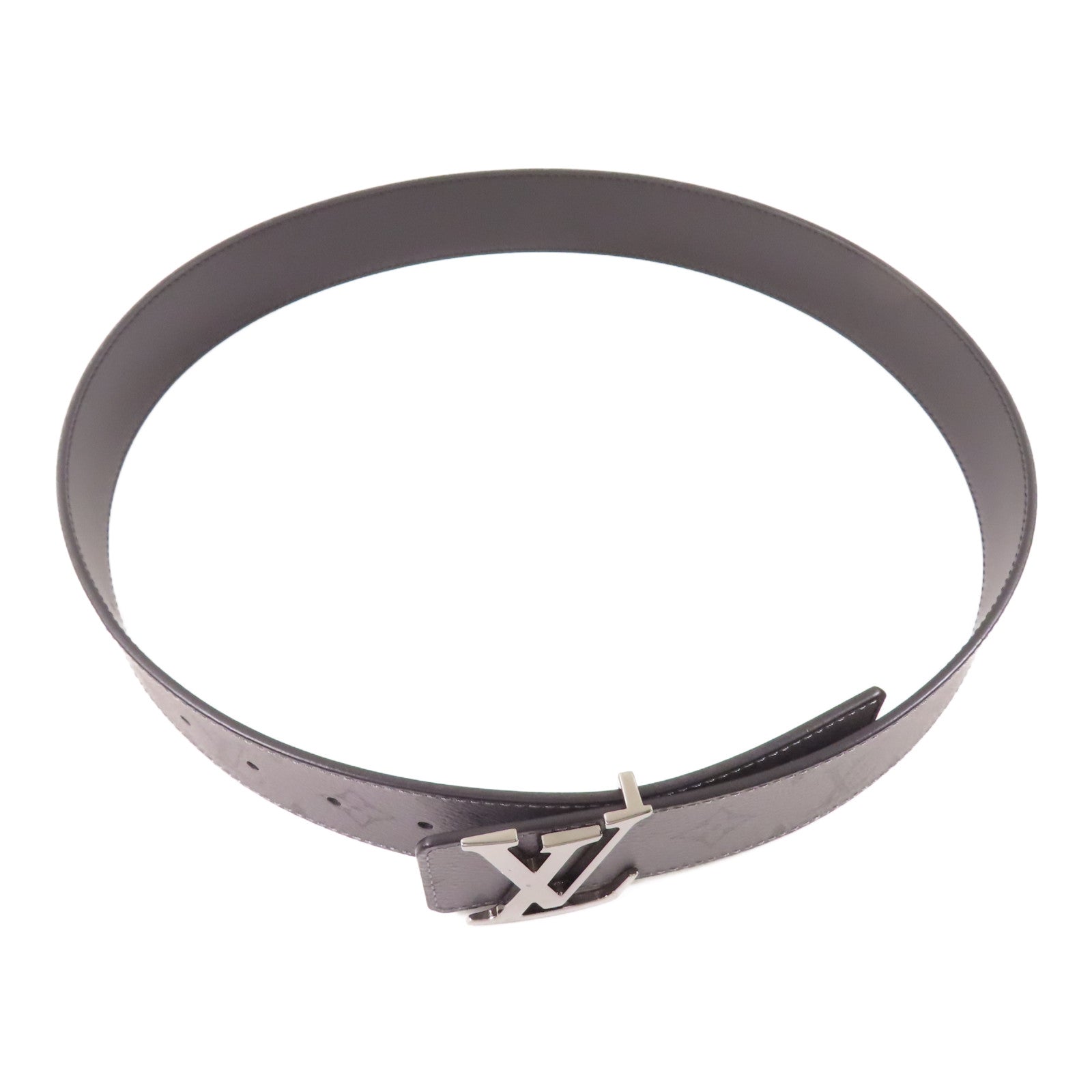 LOUIS VUITTON Monogram Eclipse Reverse銀扣皮帶