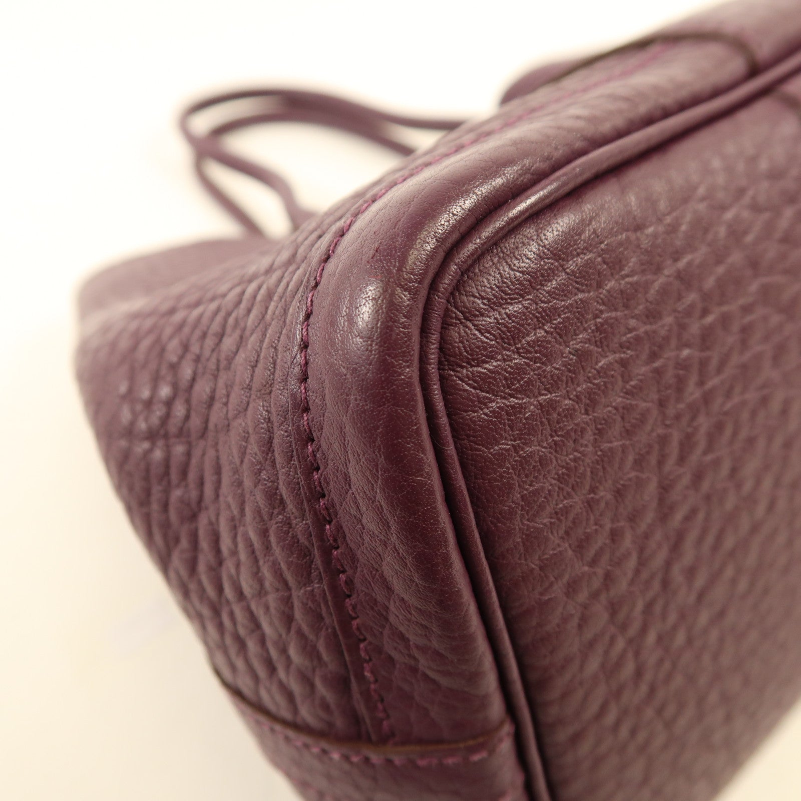 HERMES Fjord皮革Garden Party TPM銀扣手挽袋Cassis