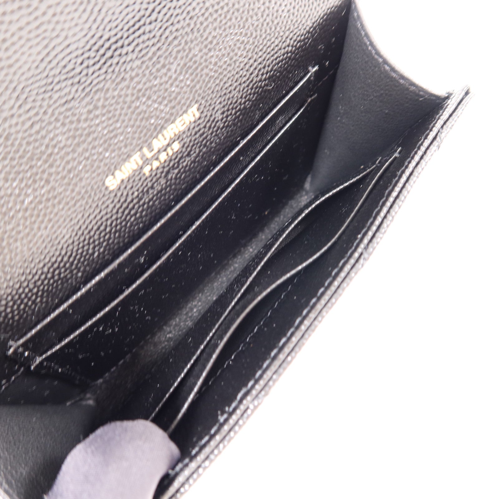 SAINT LAURENT 皮革Cassandre Matelasse Small金扣錢包