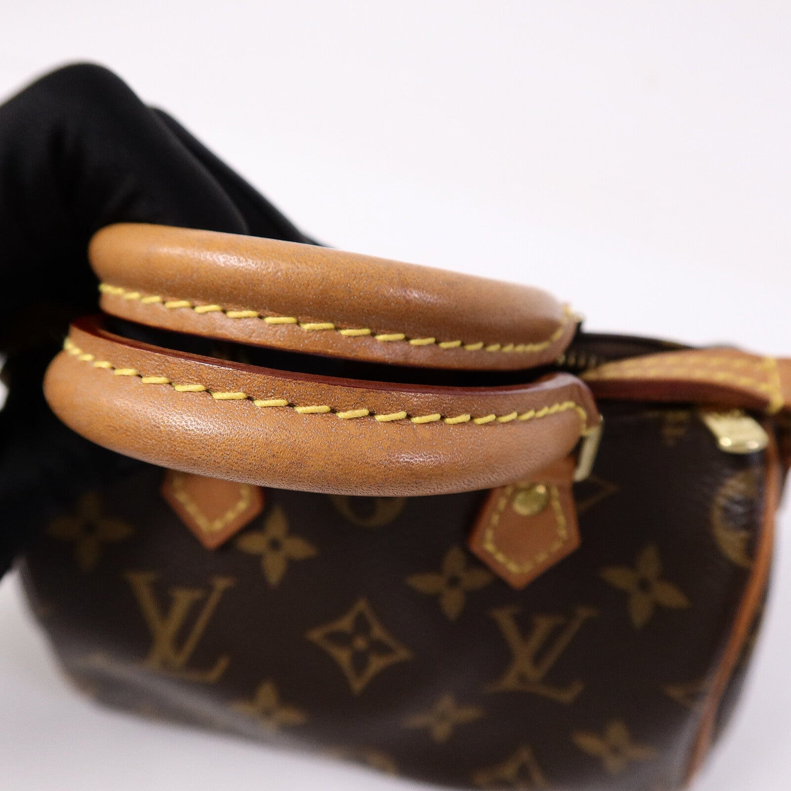 LOUIS VUITTON Monogram Nano Speedy手挽肩背兩用袋棕色