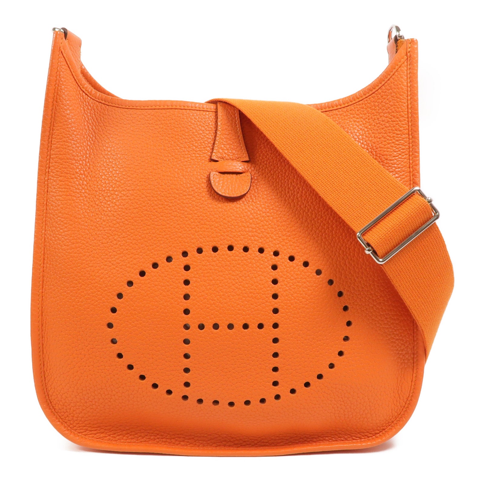 HERMES Clemence皮革Evelyne PM肩背袋Feu