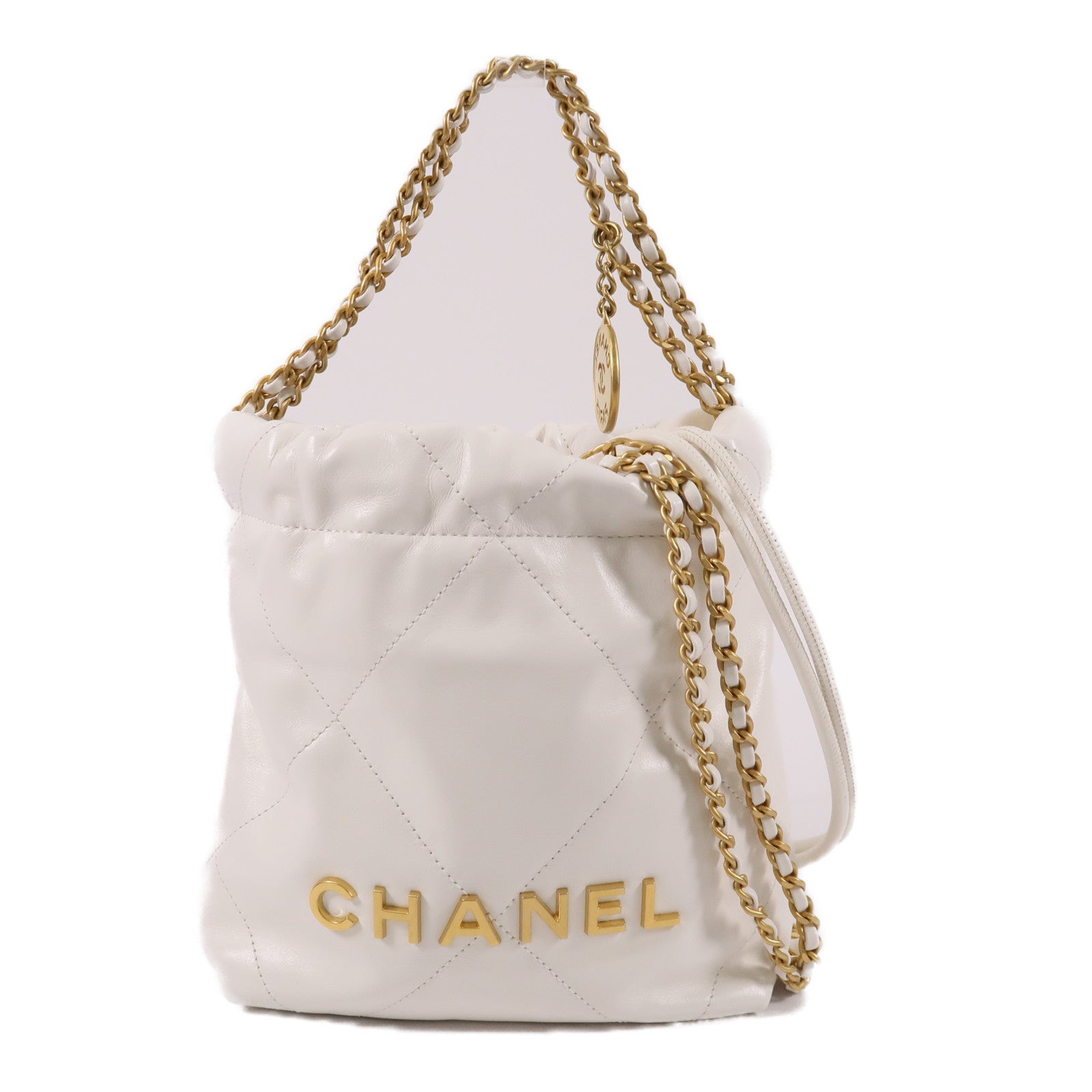 CHANEL 【激減優惠】牛皮皮革22 Mini鏈帶肩背袋