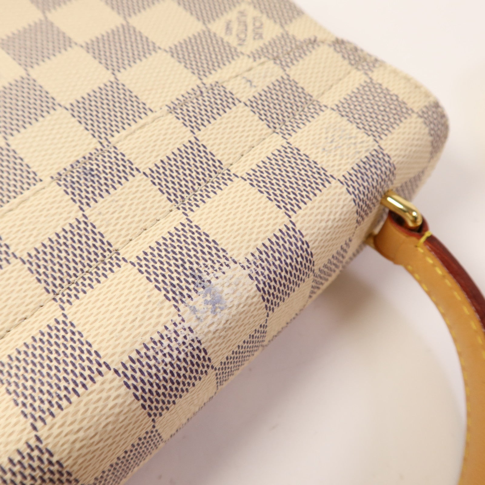 LOUIS VUITTON Damier Azur Croisette金扣手挽肩背兩用袋