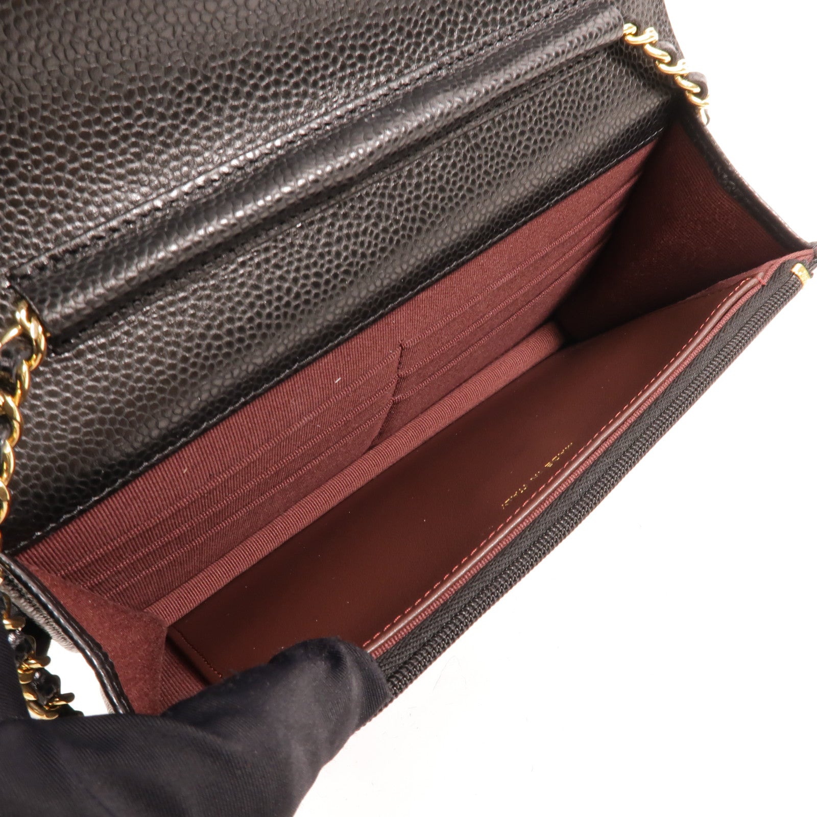 CHANEL 牛皮皮革WOC Wallet On Chain鏈帶肩背袋
