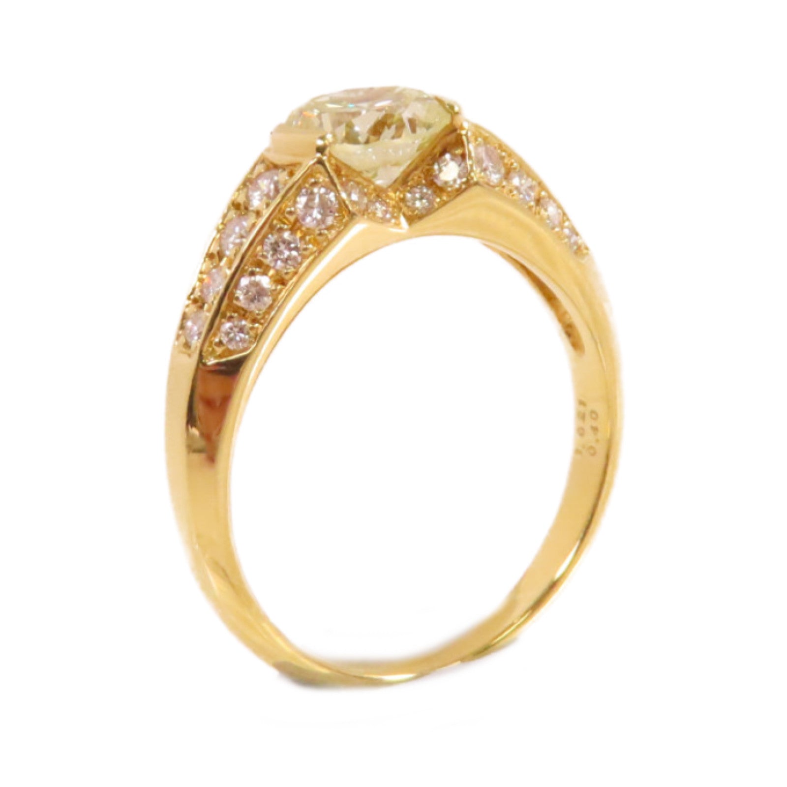 JEWELRY 【激減優惠】18K黃金/1.21ct鑽石/0.40ct鑽石Diamond Ring戒指US#6.5