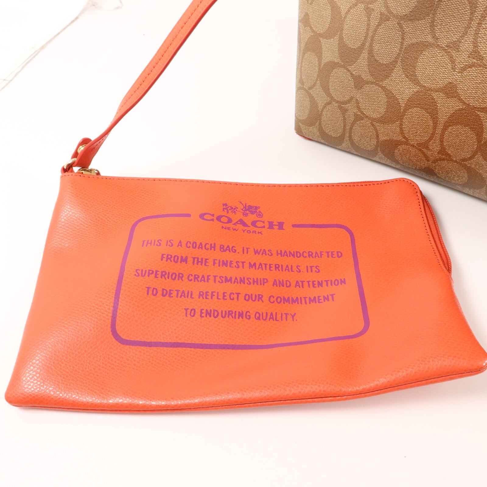 COACH 塗層帆布/牛皮皮革Tote Bag手挽袋