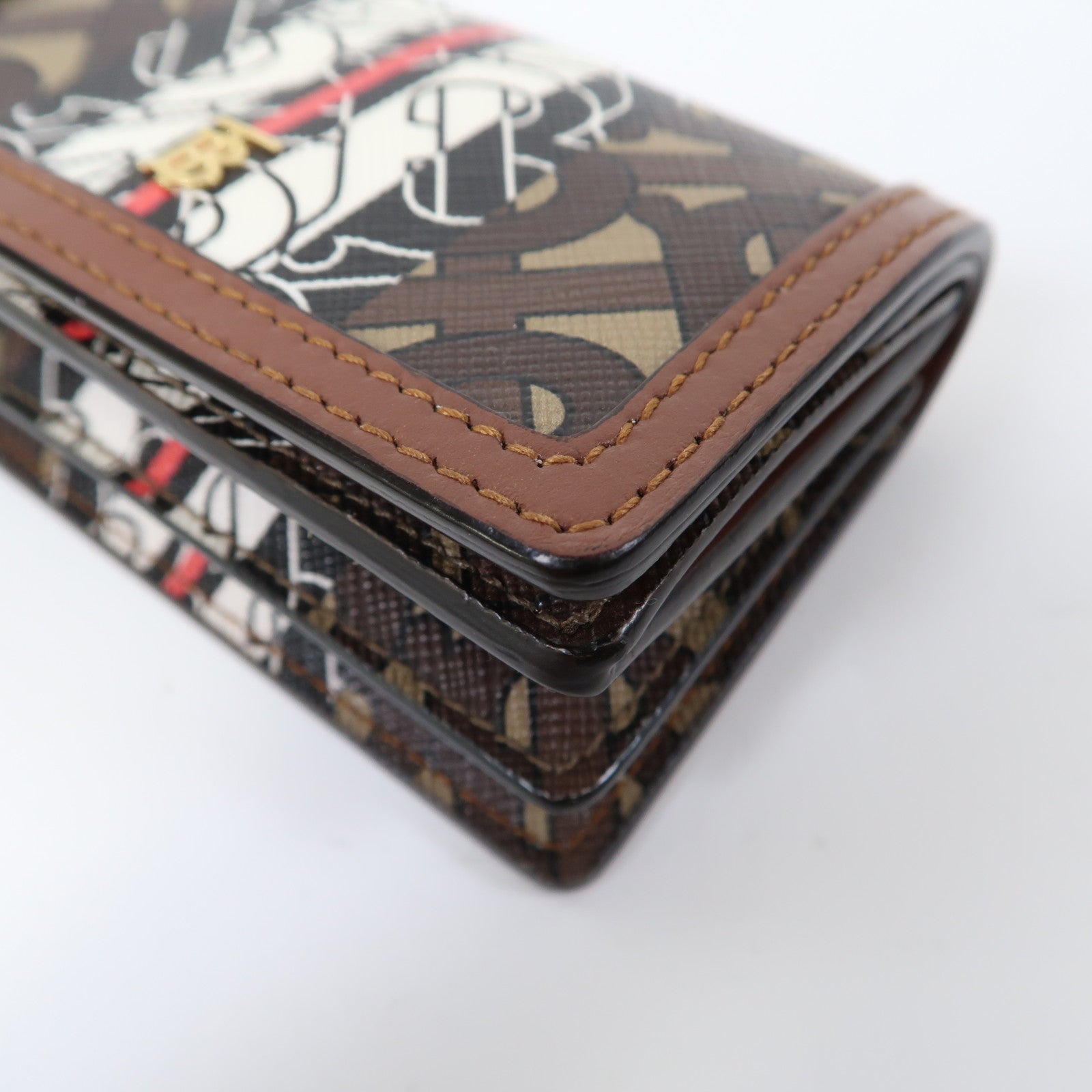 BURBERRY 塗層帆布Chain Card Case金扣鏈帶卡包啡色