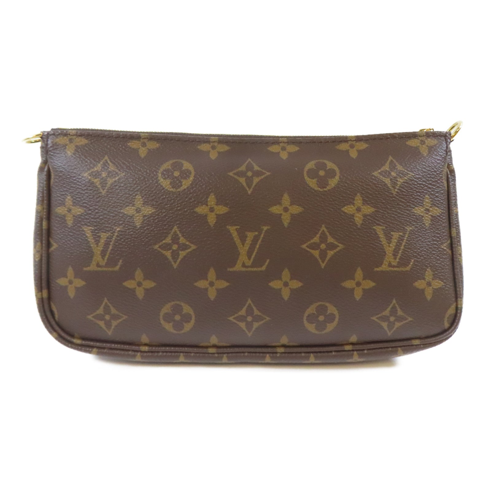 LOUIS VUITTON Monogram Multi Pochette金扣手挽肩背兩用袋啡色