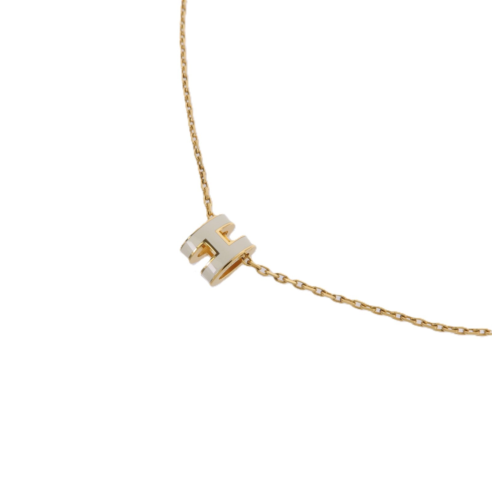 HERMES 金屬Mini Pop H Pendant項鍊Blanc