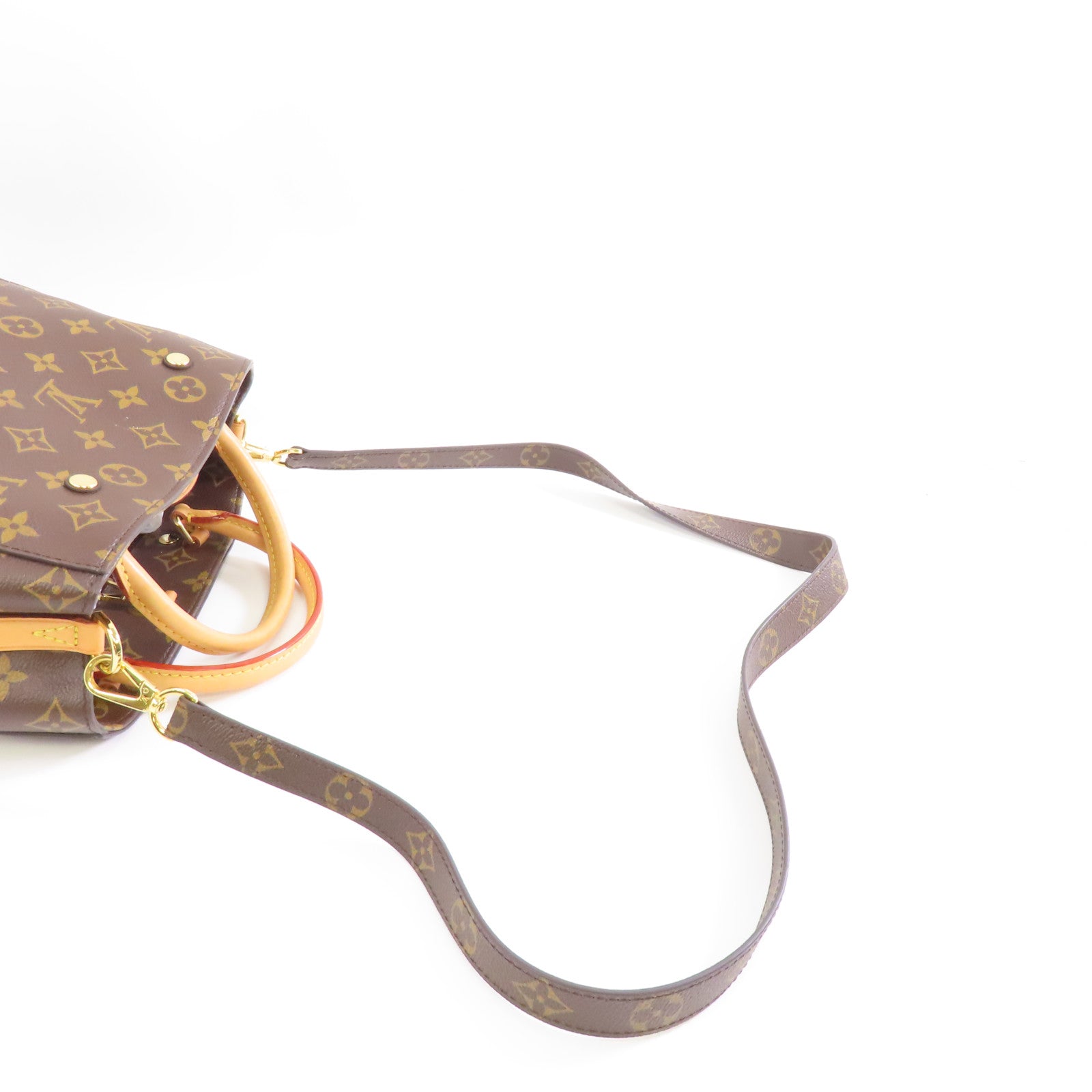 LOUIS VUITTON Monogram Montaigne BB金扣手挽肩背兩用袋啡色