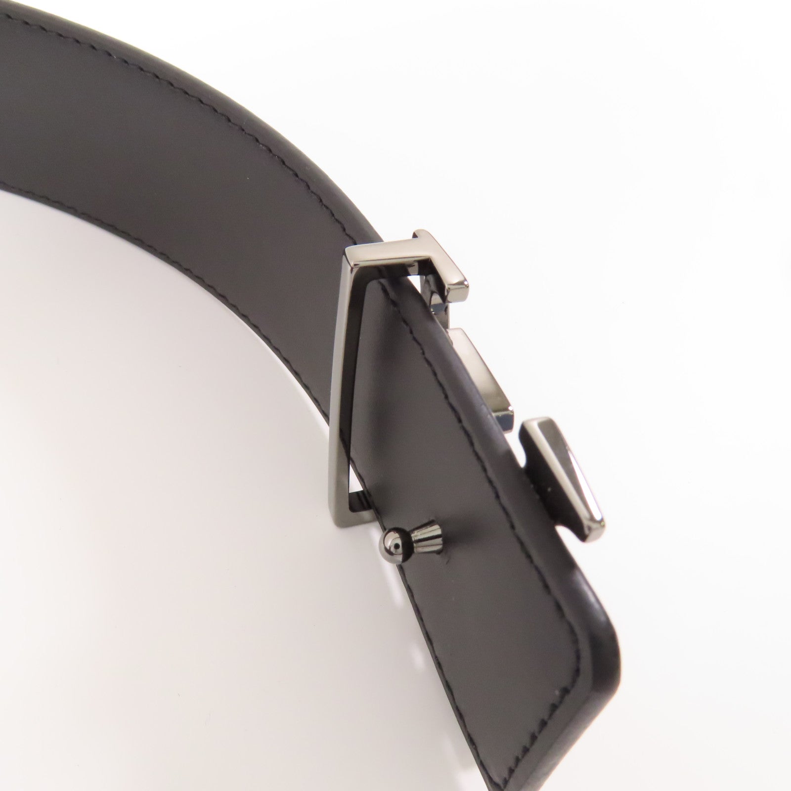 LOUIS VUITTON Monogram Eclipse Reverse銀扣皮帶
