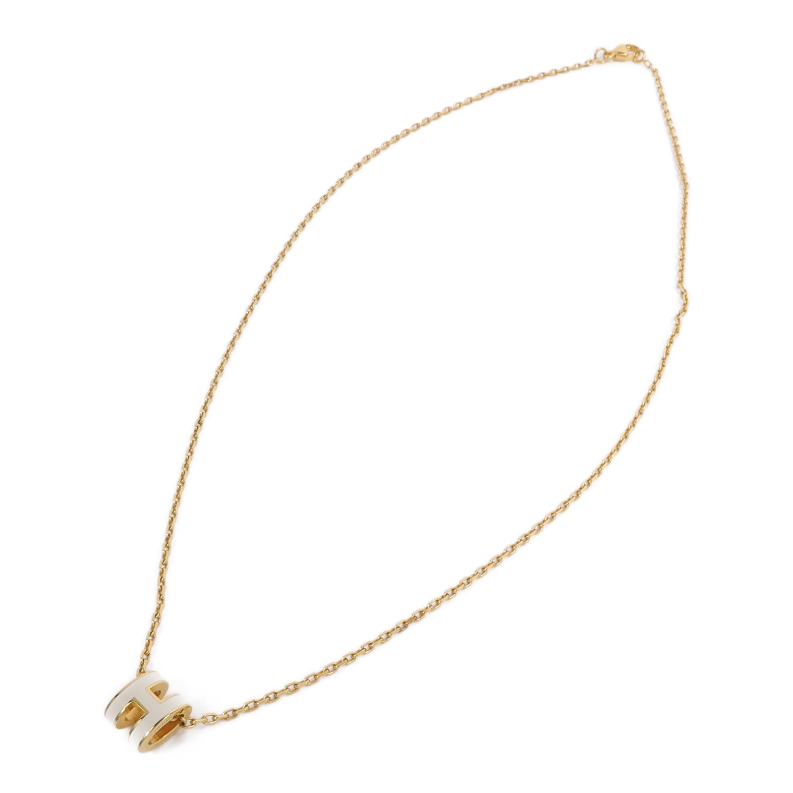 HERMES 金屬Mini Pop H Pendant項鍊Blanc