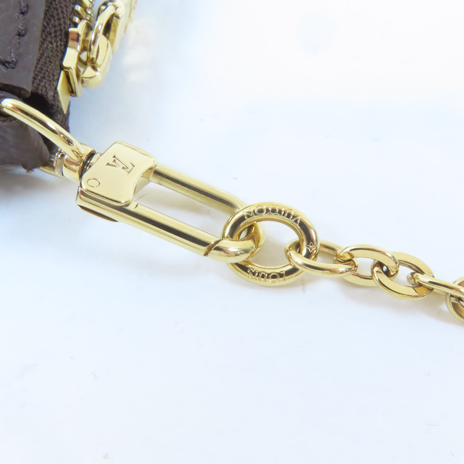LOUIS VUITTON Monogram Multi Pochette Accessories金扣肩背袋啡色