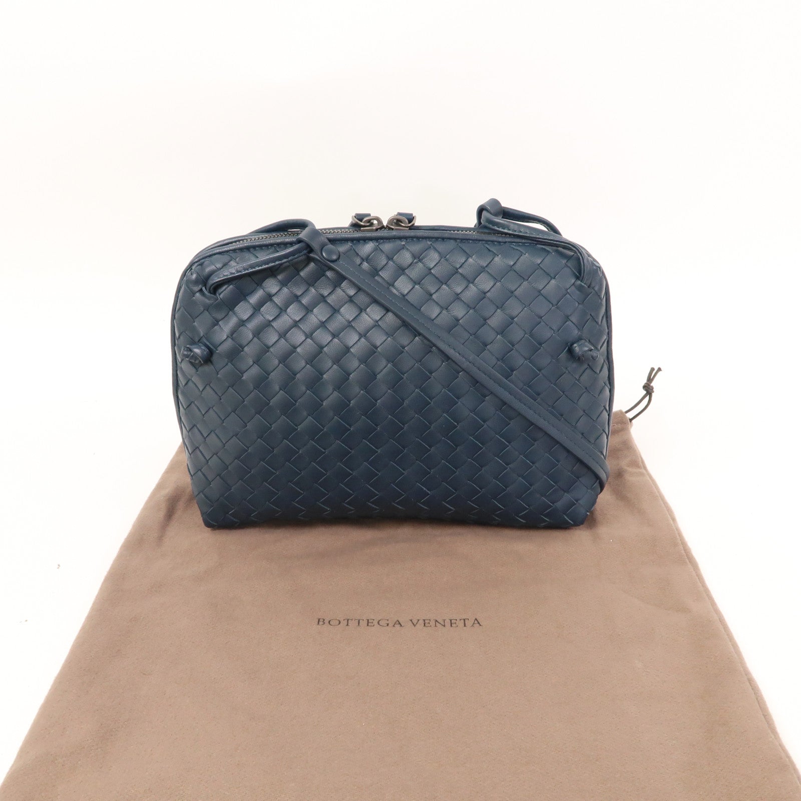 BOTTEGA VENETA 織紋皮革Shoulder Bag肩背袋藍色