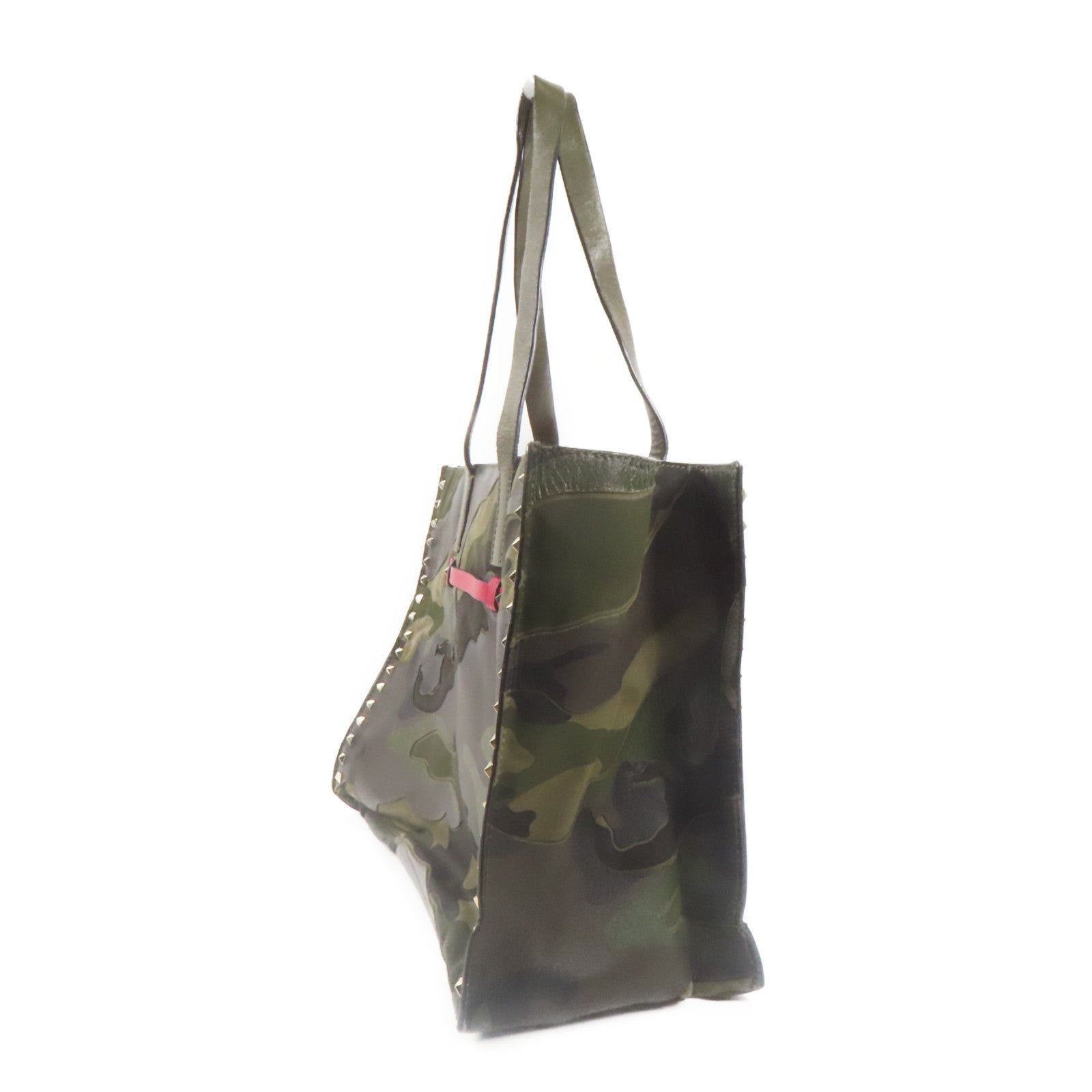 Valentino 帆布Tote Bag金扣手挽袋綠色