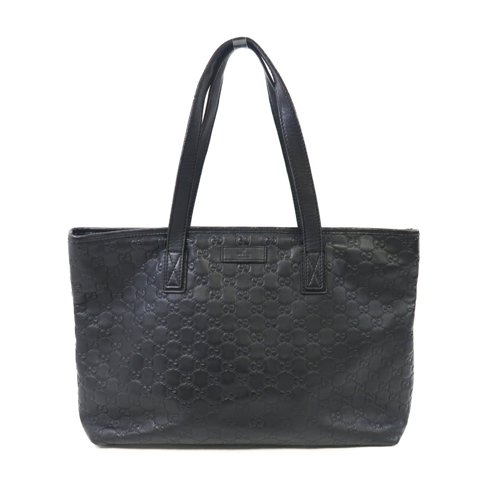 GUCCI 牛皮皮革Tote Bag金扣肩背袋黑色