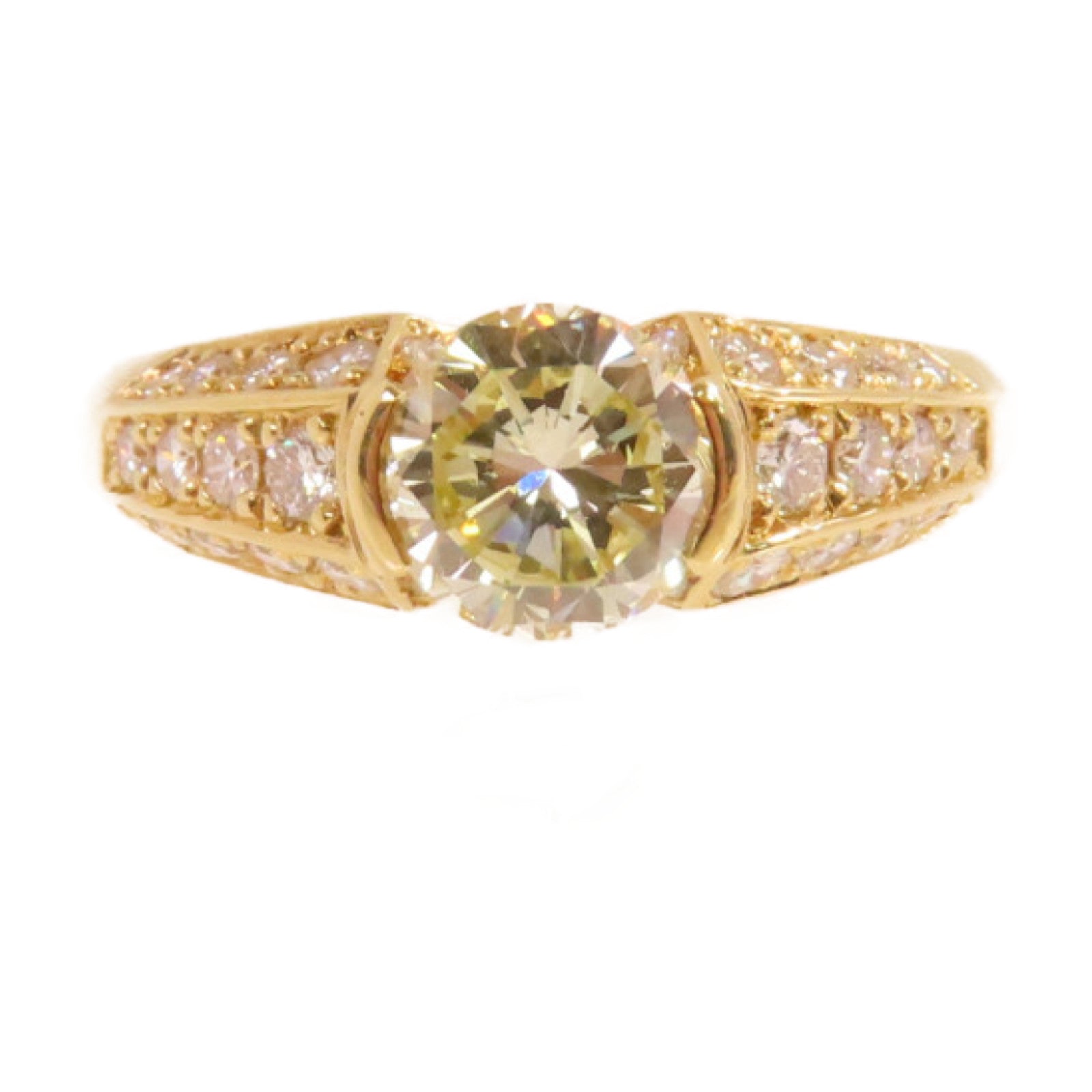JEWELRY 【激減優惠】18K黃金/1.21ct鑽石/0.40ct鑽石Diamond Ring戒指US#6.5