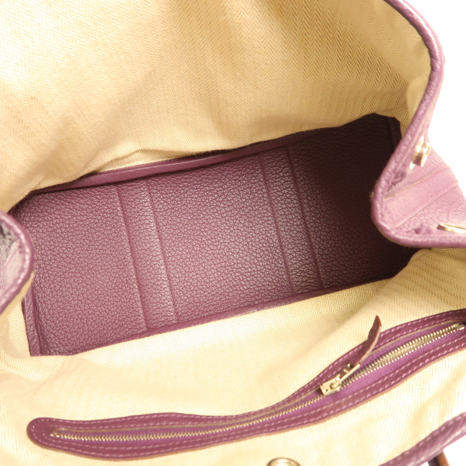 HERMES Fjord皮革Garden Party TPM銀扣手挽袋Cassis