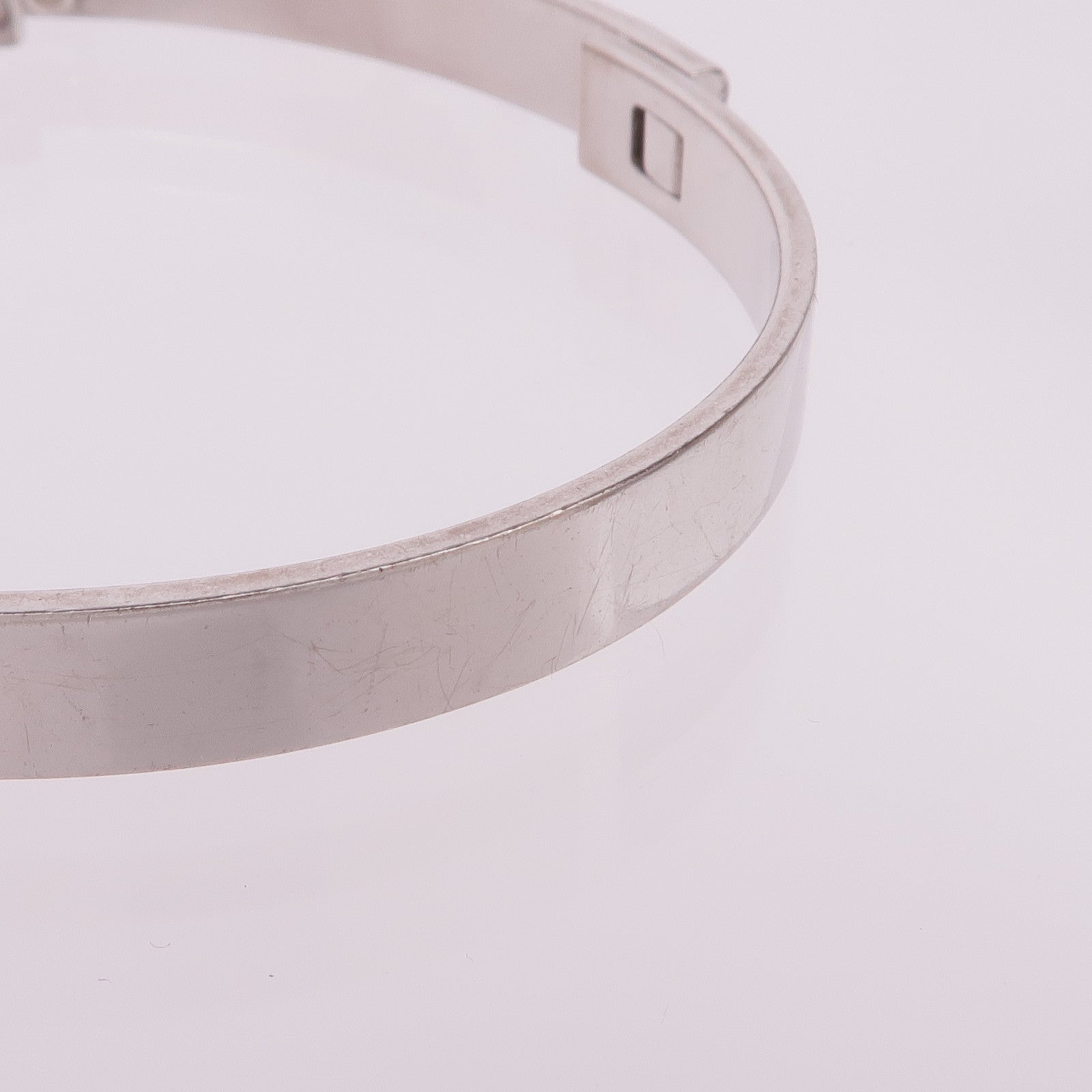HERMES 18K白金Collier De Chien Bangle手鐲
