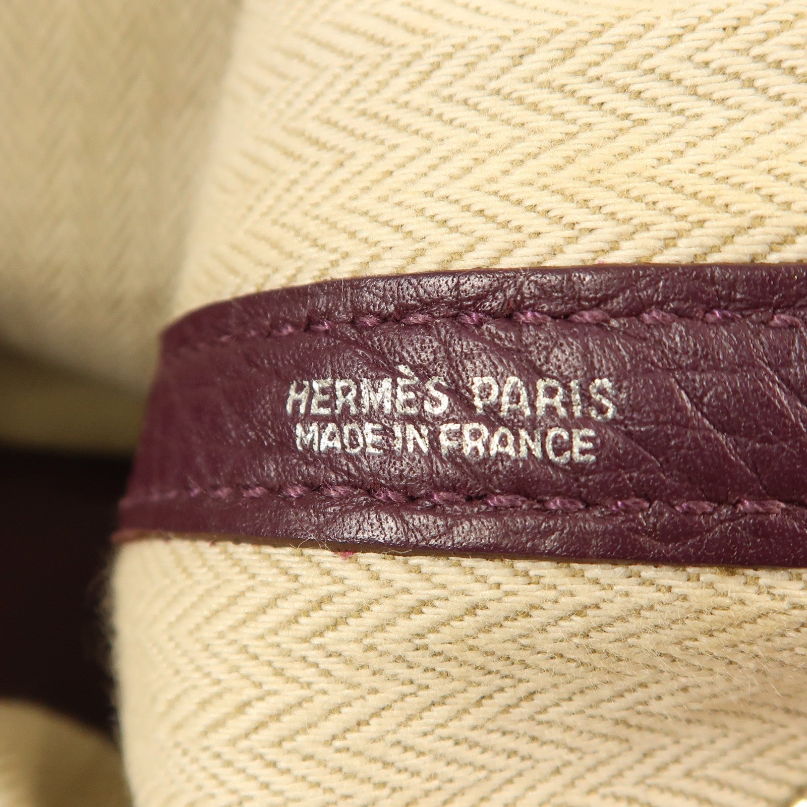 HERMES Fjord皮革Garden Party TPM銀扣手挽袋Cassis