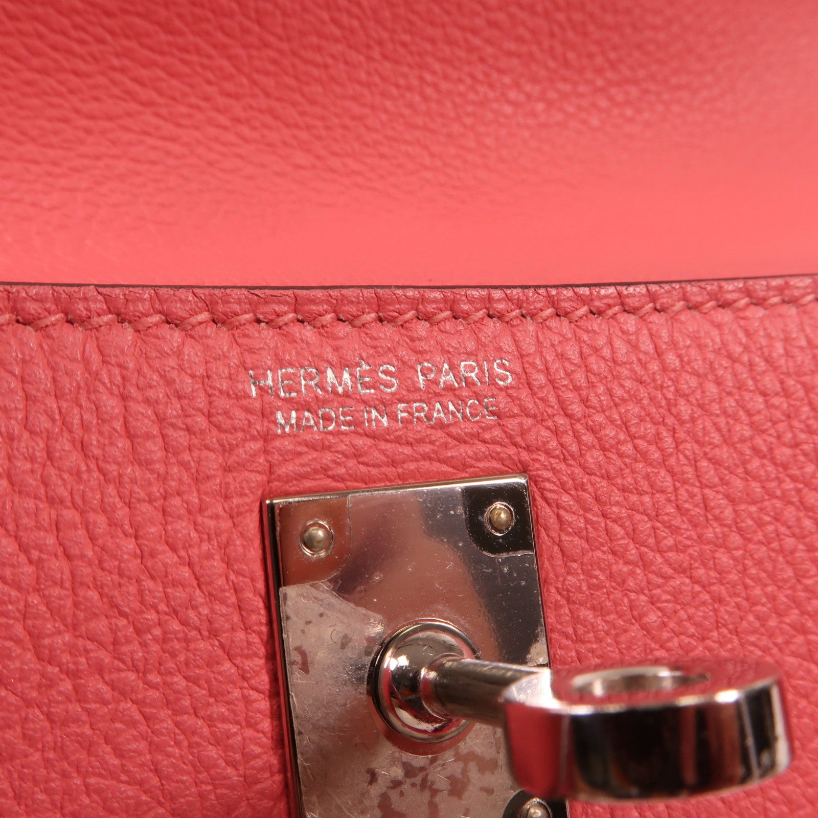 HERMES Ever Color皮革Kelly Danse銀扣肩背袋Rose Azalee