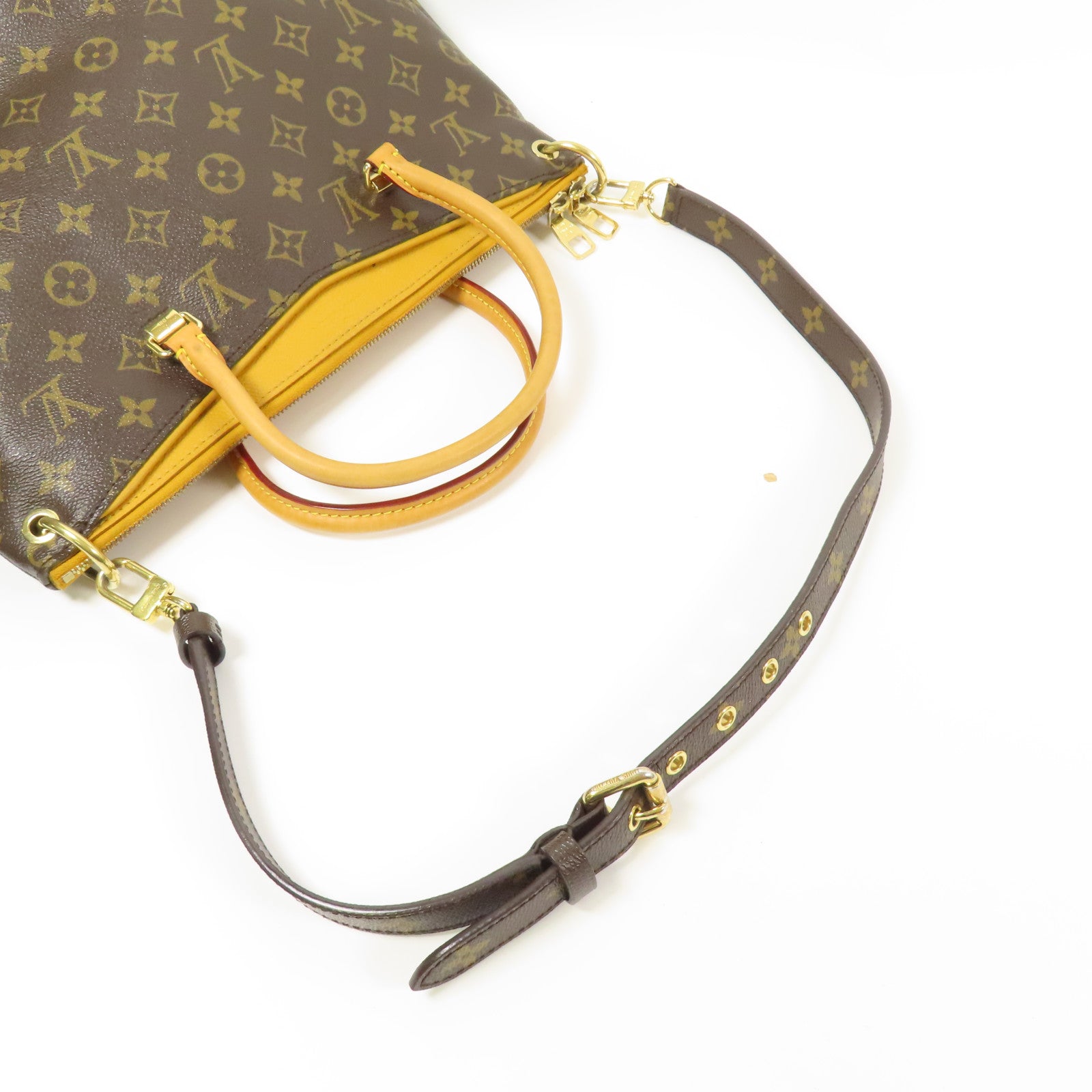 LOUIS VUITTON LV GHW Pallas MM 2 Way Shoulder Bag M40906 Monogram Brown