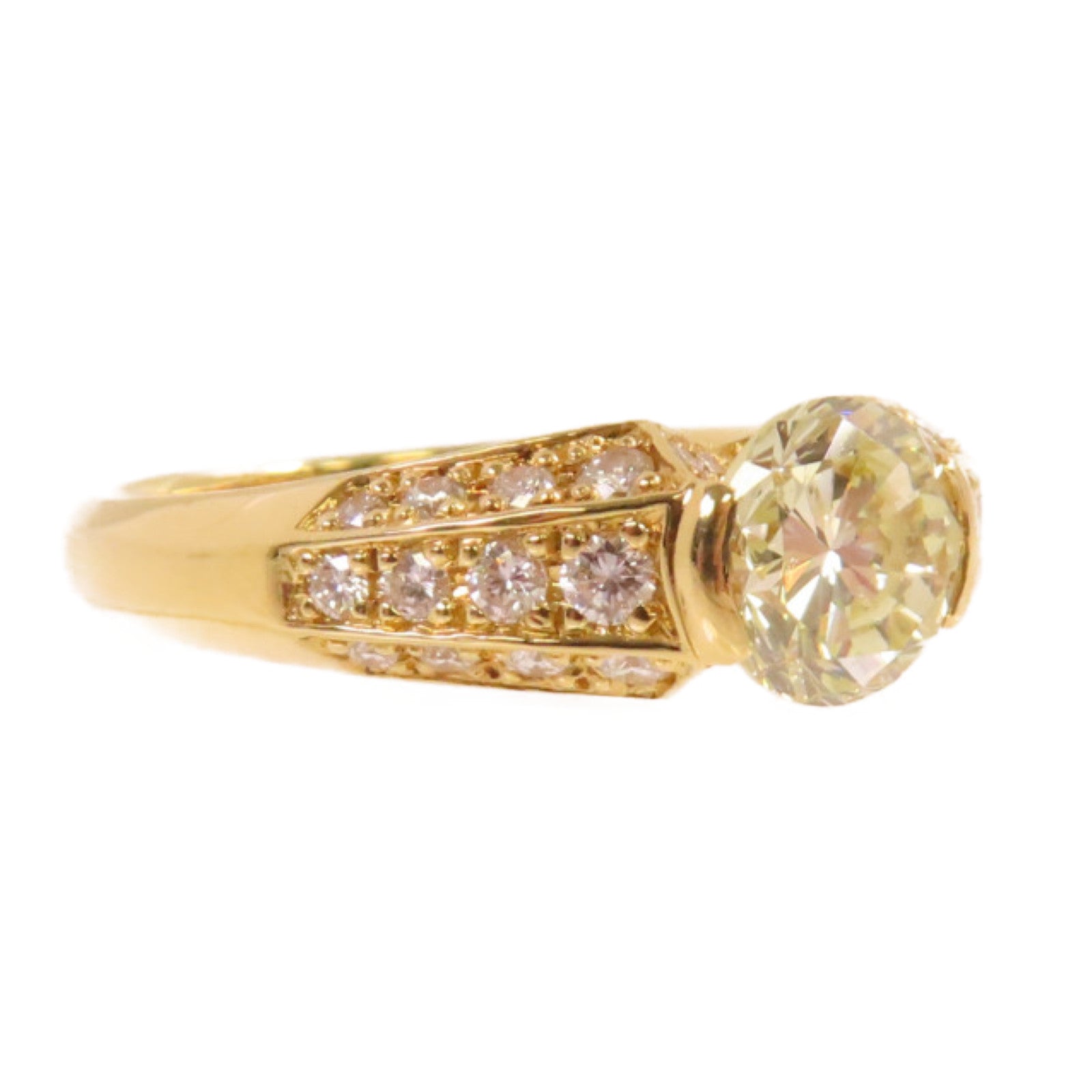 JEWELRY 【激減優惠】18K黃金/1.21ct鑽石/0.40ct鑽石Diamond Ring戒指US#6.5
