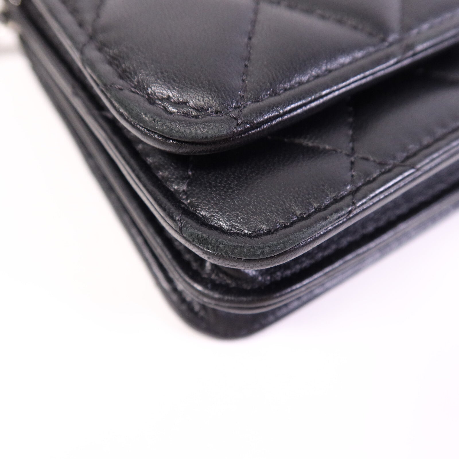 CHANEL 羊皮皮革Mini Wallet On Chain銀扣鏈帶肩背袋
