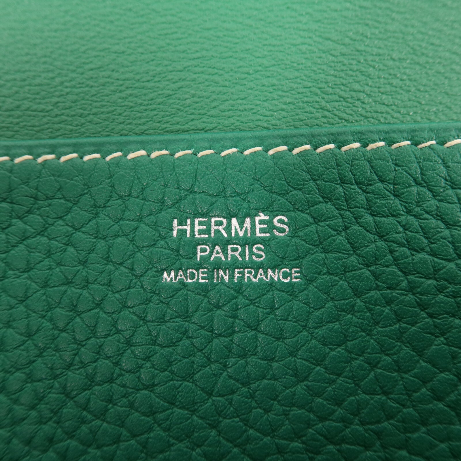 HERMES Clemence皮革Halzan 31手挽肩背兩用袋Vert Vertigo