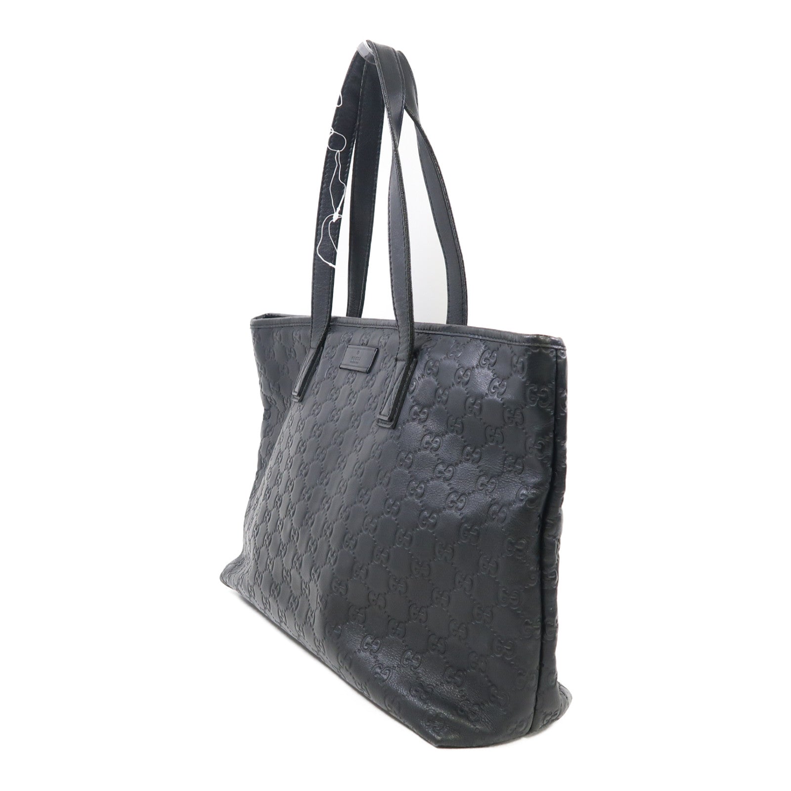 GUCCI 牛皮皮革Tote Bag金扣肩背袋黑色