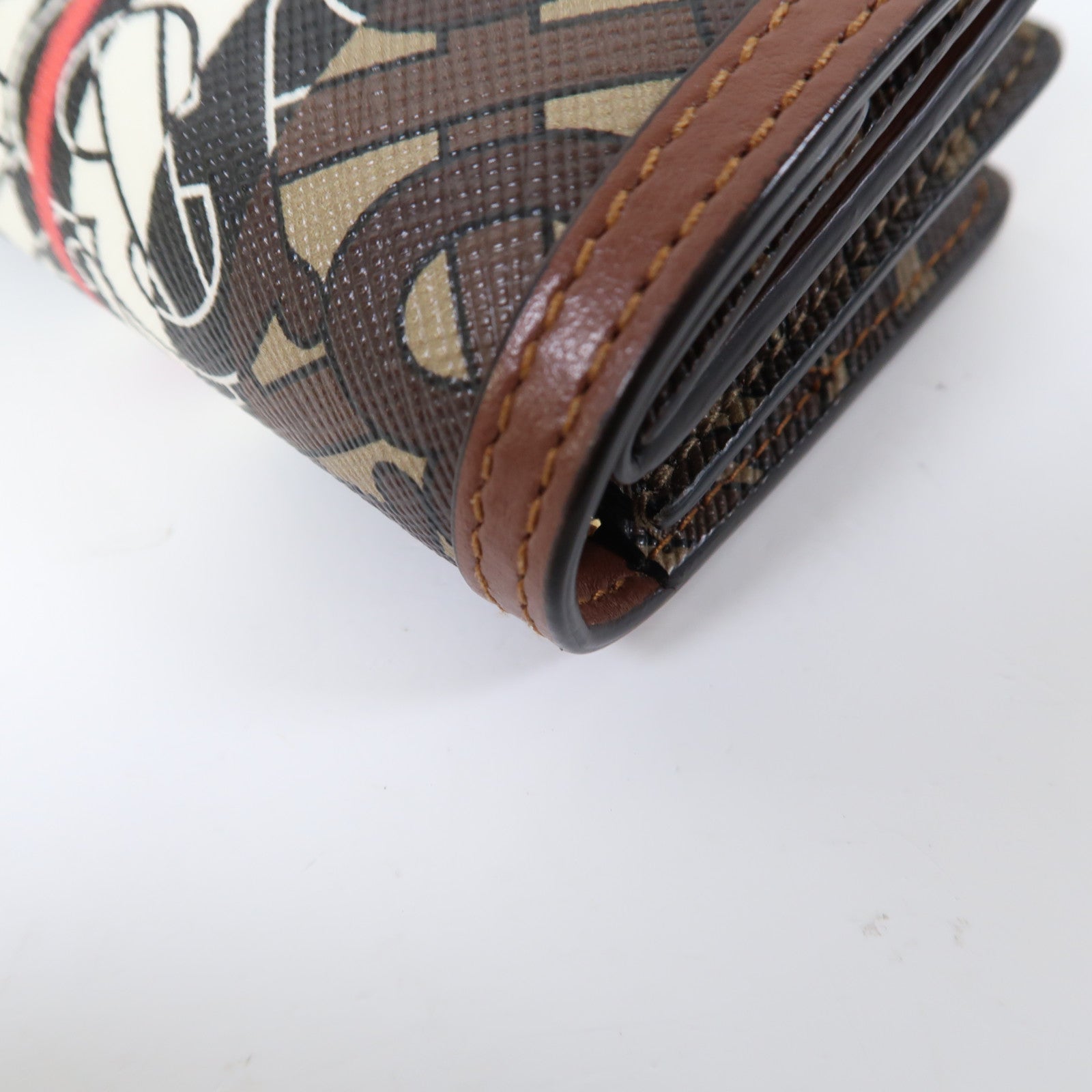 BURBERRY 塗層帆布Chain Card Case金扣鏈帶卡包啡色