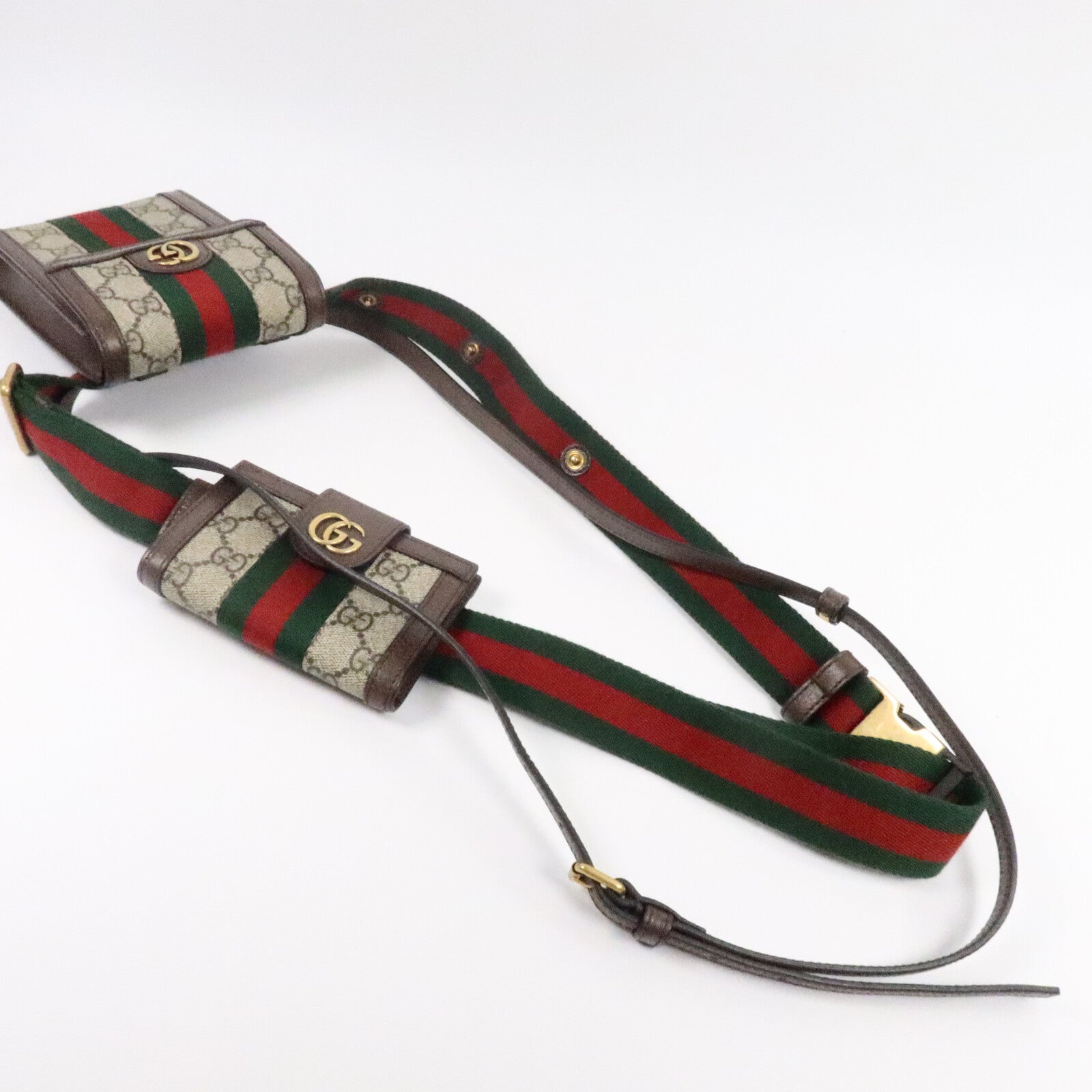 GUCCI 塗層帆布Mini Ophidia Wallet Belt Bag肩背袋