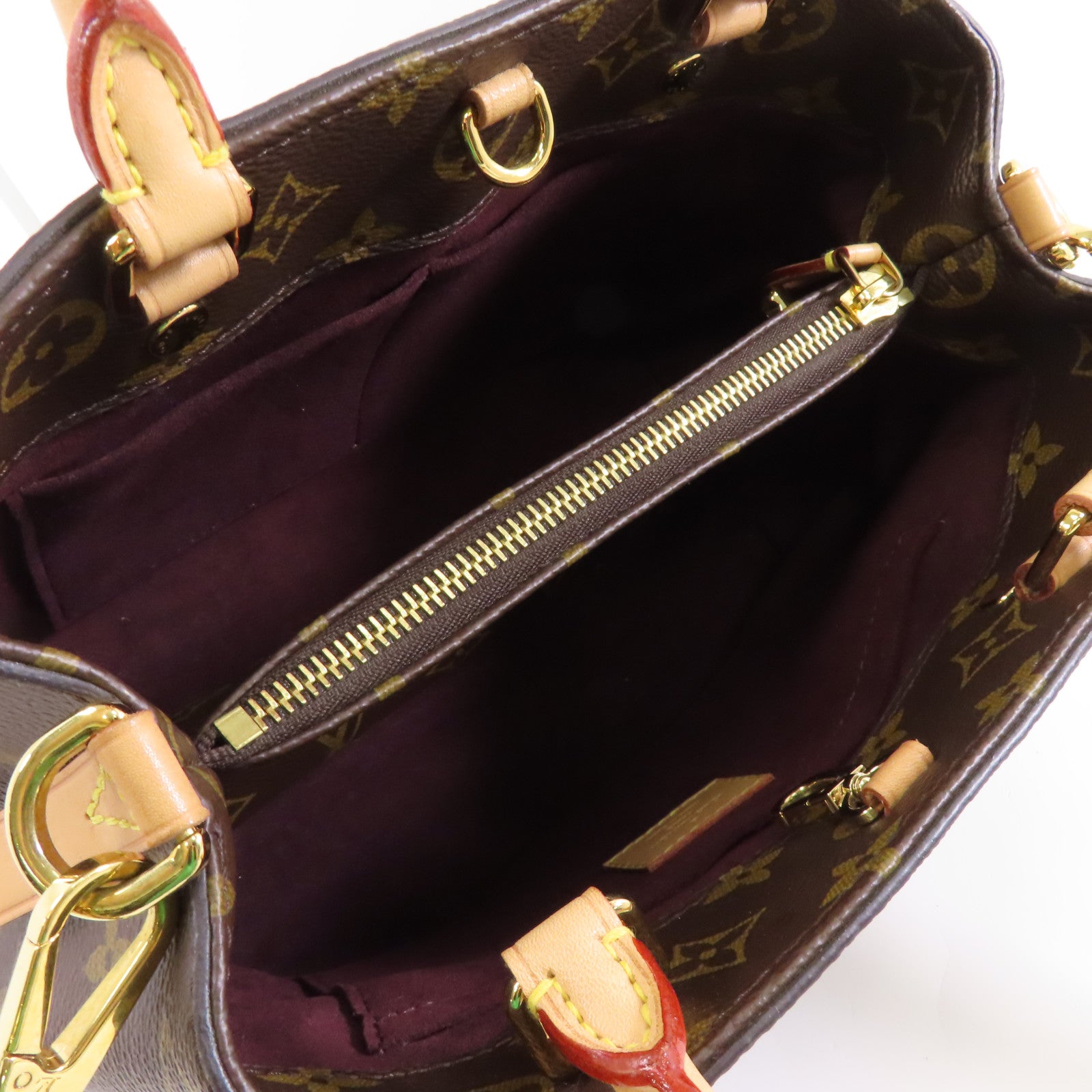 LOUIS VUITTON Monogram Montaigne BB金扣手挽肩背兩用袋啡色