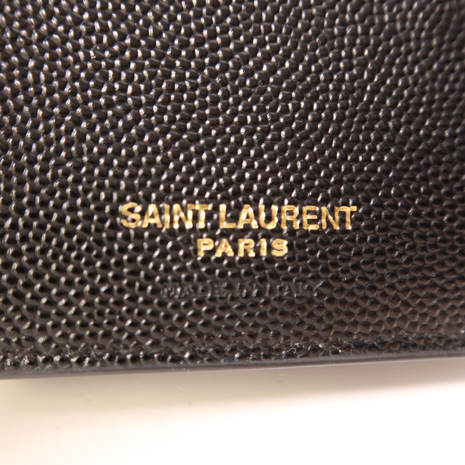 YVES SAINT LAURENT 皮革Tri-Fold Wallet金扣錢包黑色
