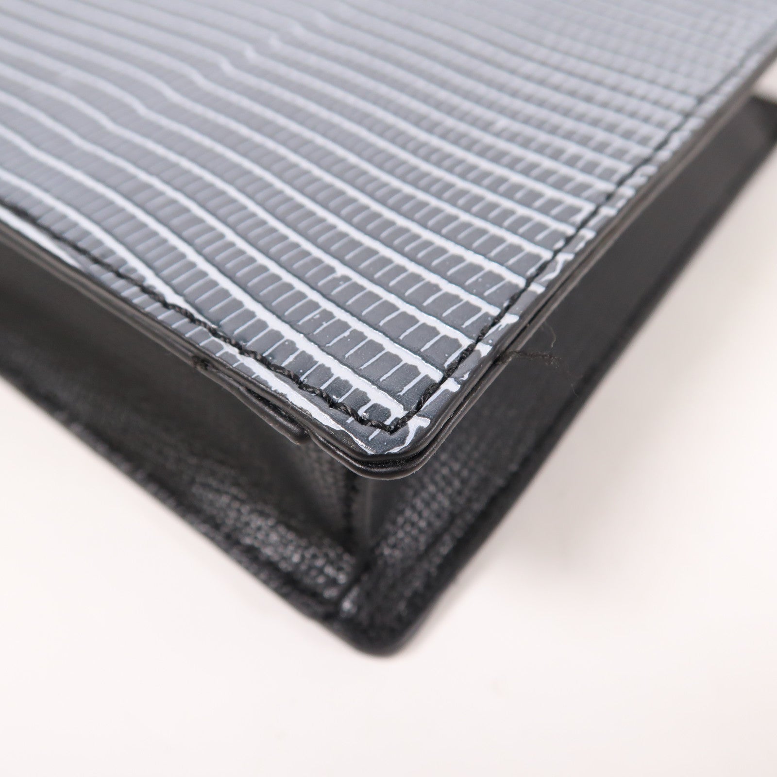 KARL LAGERFELD SHW 2 Way Shoulder Bag Calfskin Leather Blue Gray