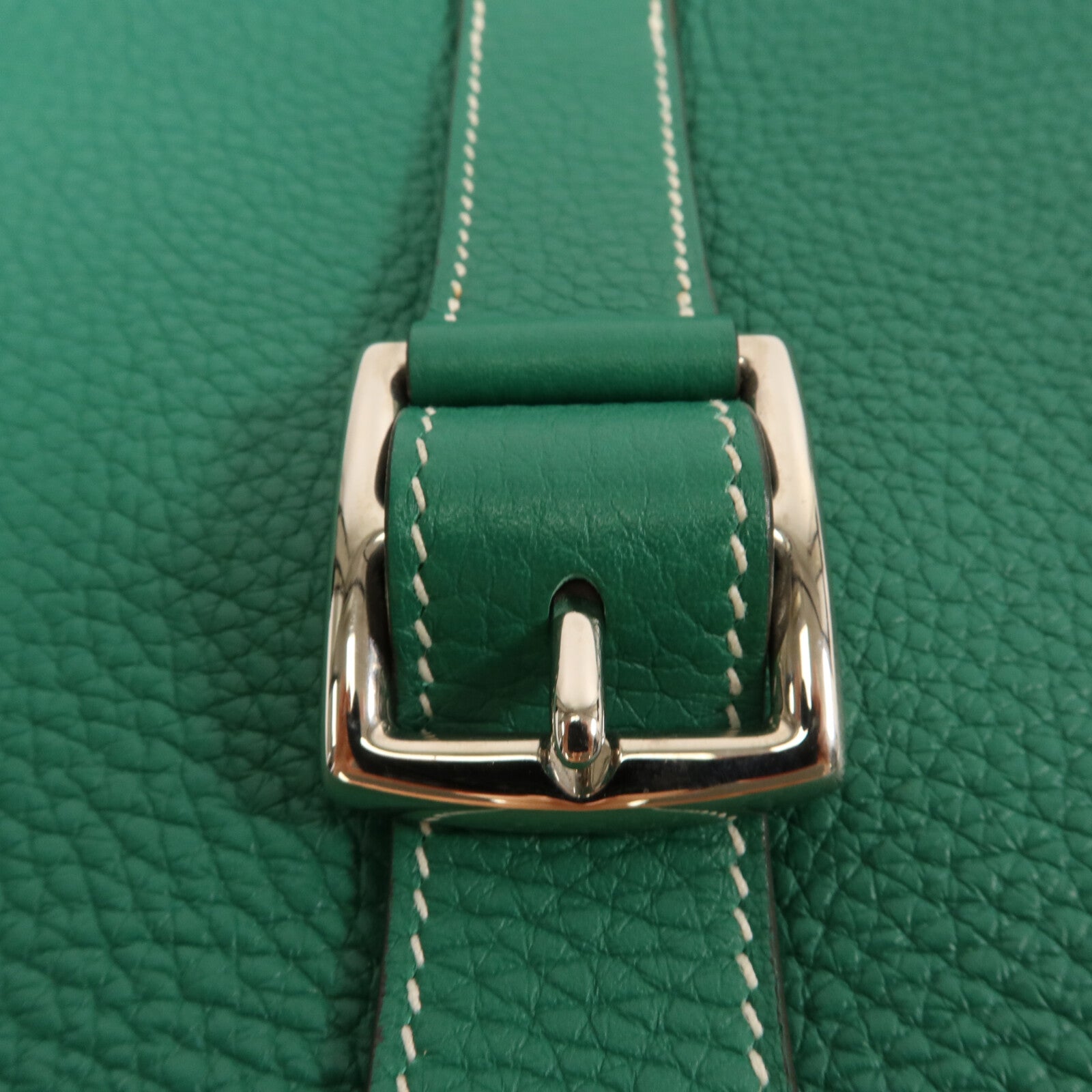 HERMES Clemence皮革Halzan 31手挽肩背兩用袋Vert Vertigo