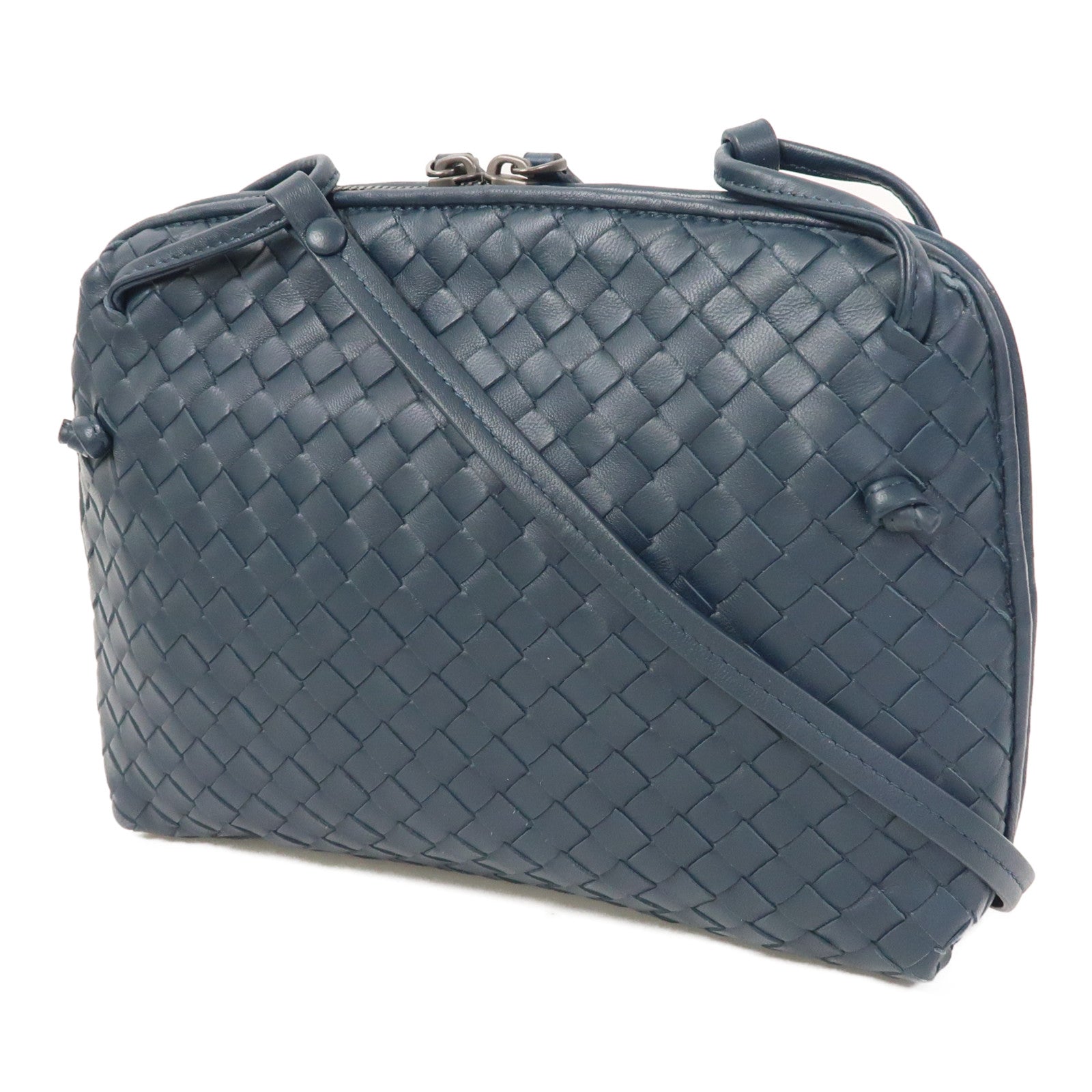 BOTTEGA VENETA 織紋皮革Shoulder Bag肩背袋藍色