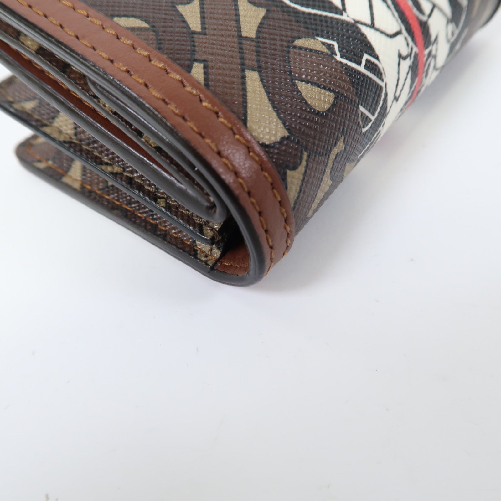 BURBERRY 塗層帆布Chain Card Case金扣鏈帶卡包啡色